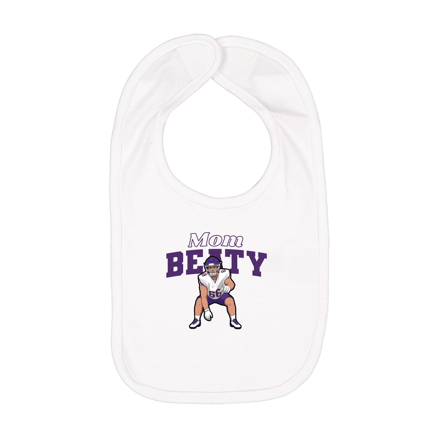 Infant Bib — Mothers Day Block in White