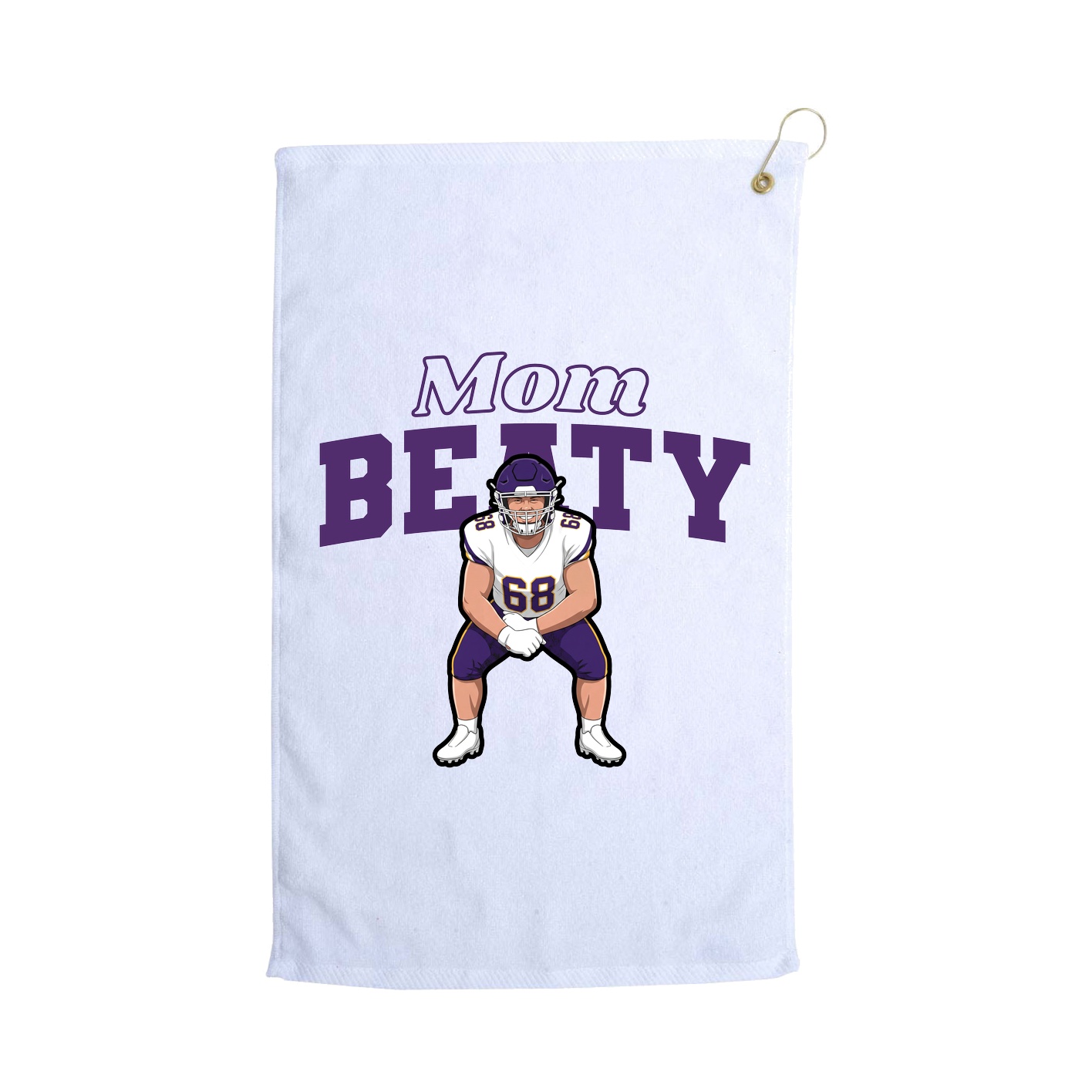 Golf Towel — Mothers Day Block in White