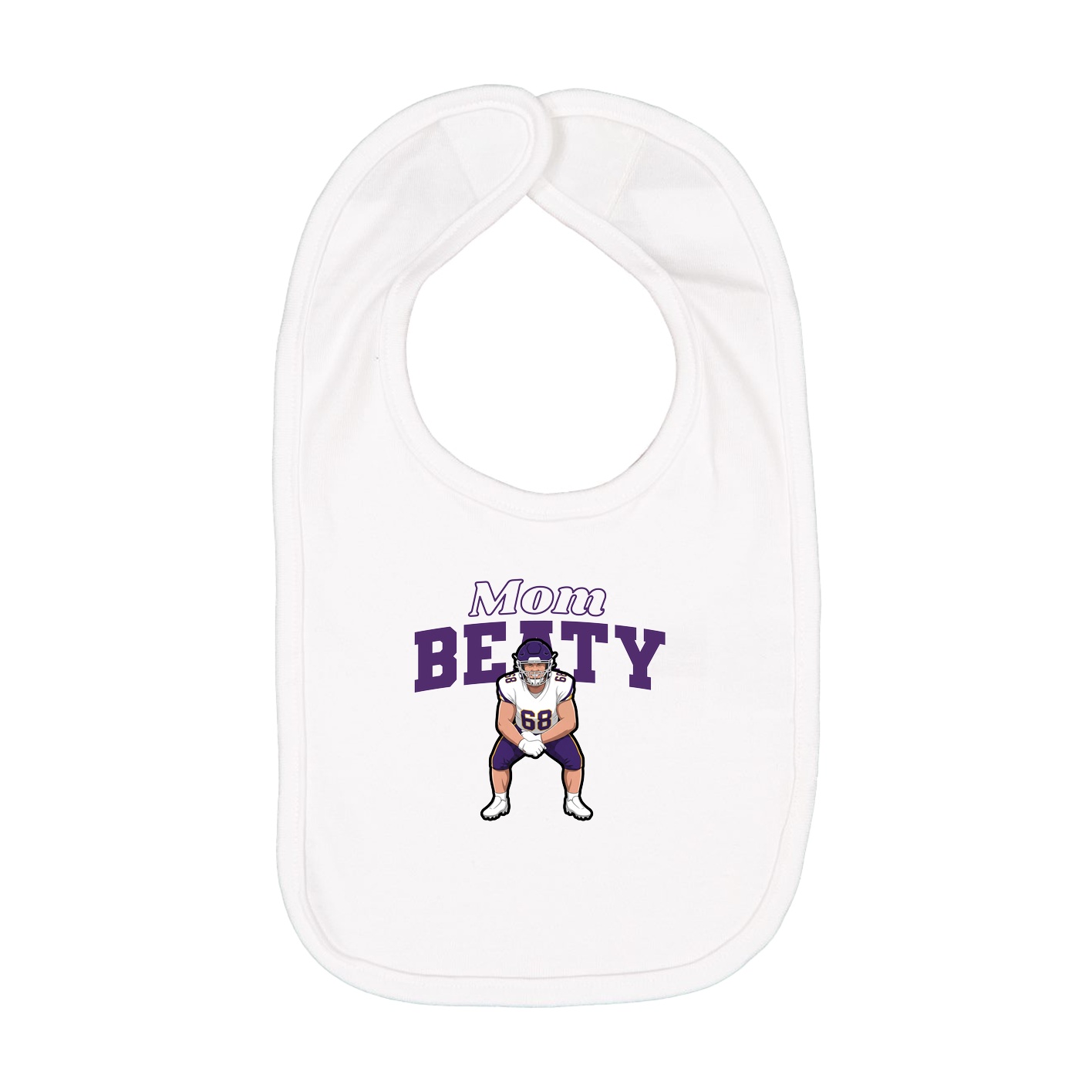 Infant Bib — Mothers Day Block in White