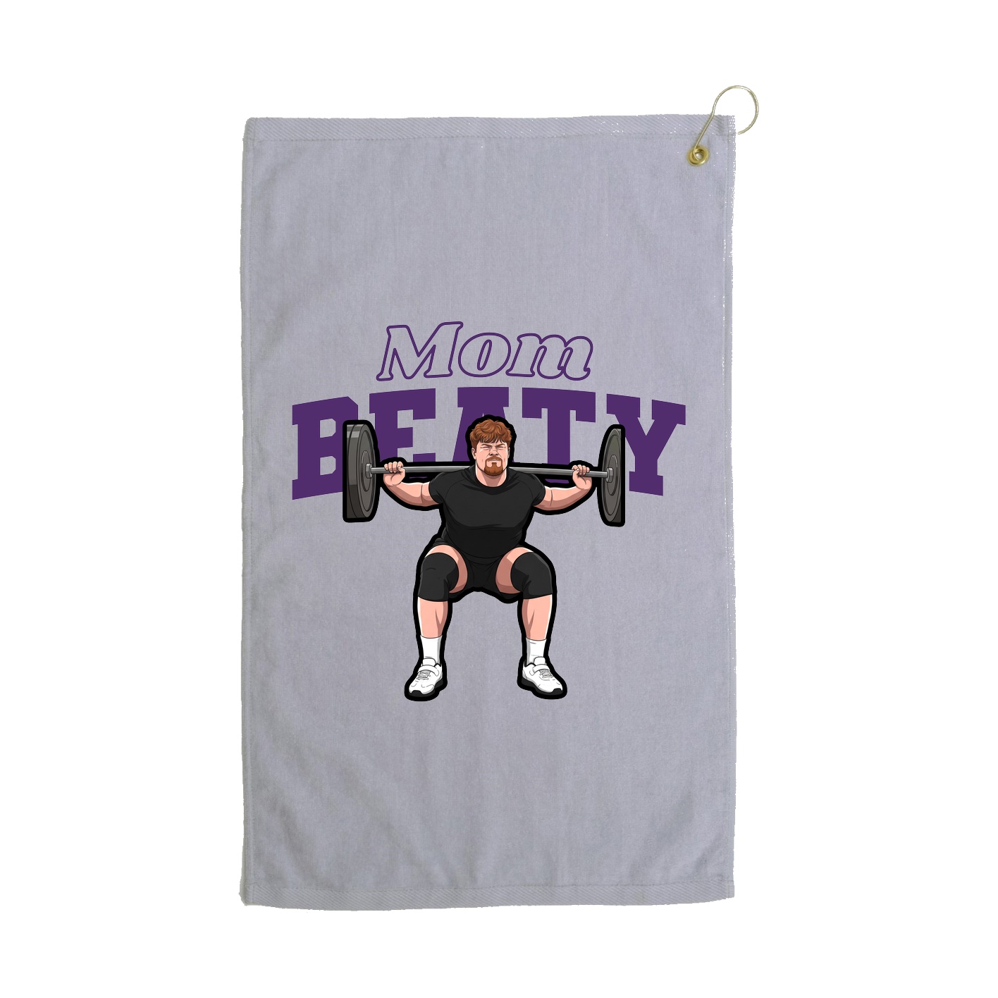 Golf Towel — Mothers Day Block in Grey