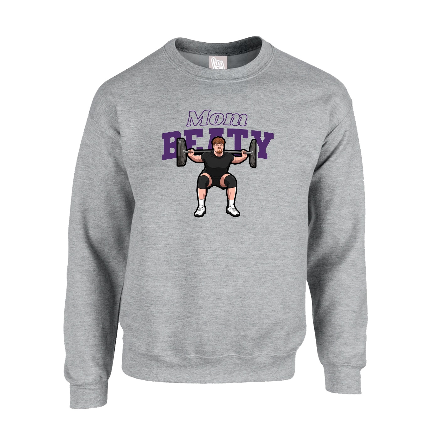 Fleece Crew — Mothers Day Block in Grey