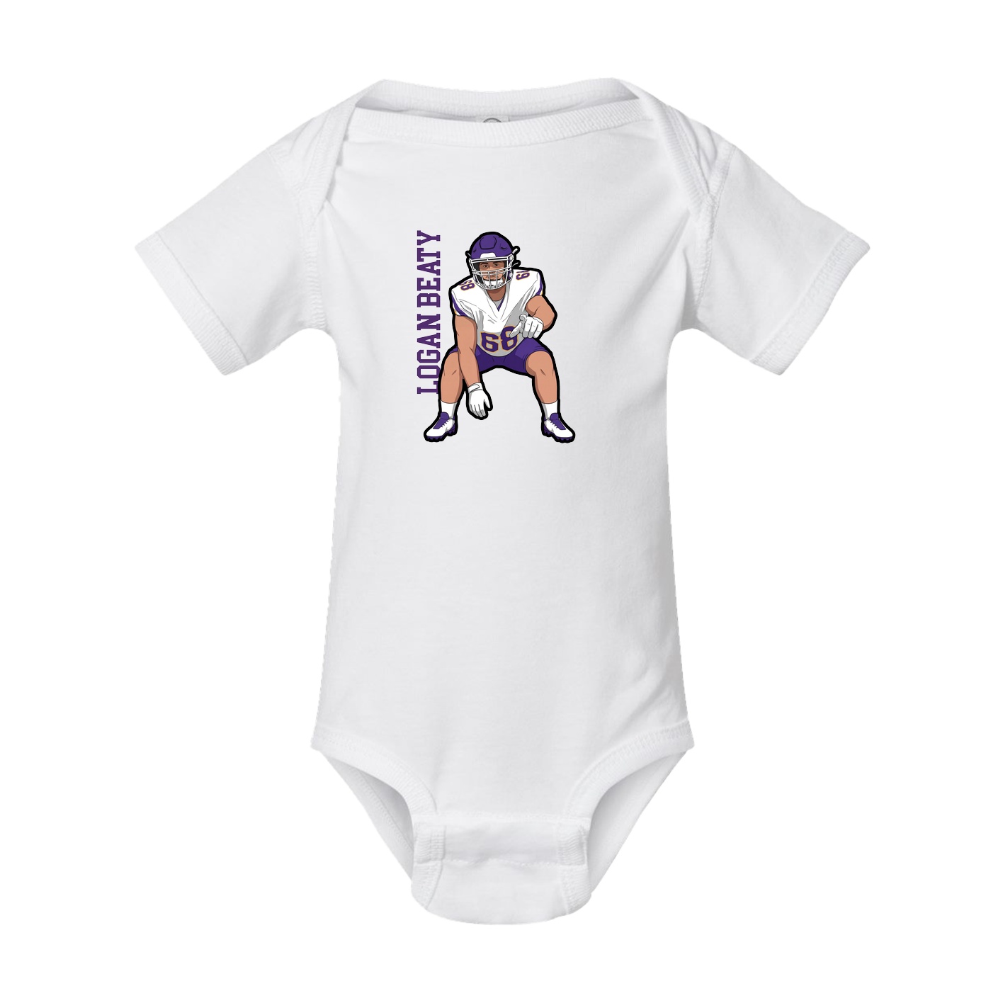 Baby Onesie — Name Vertical in White