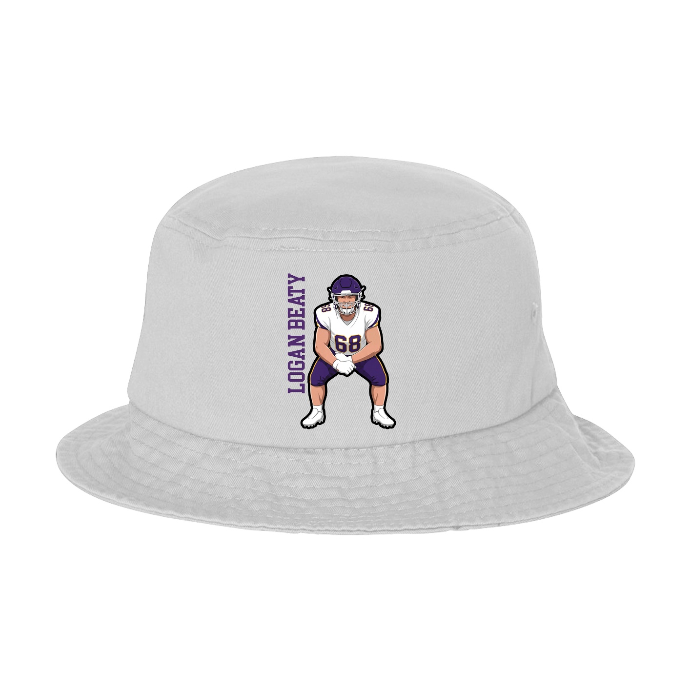 Bucket Cap — Name Vertical in White