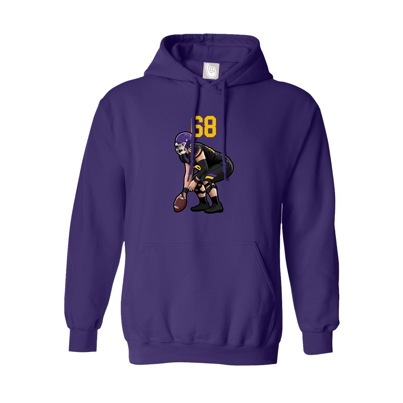 Youth Hoodie — Number Top in Purple