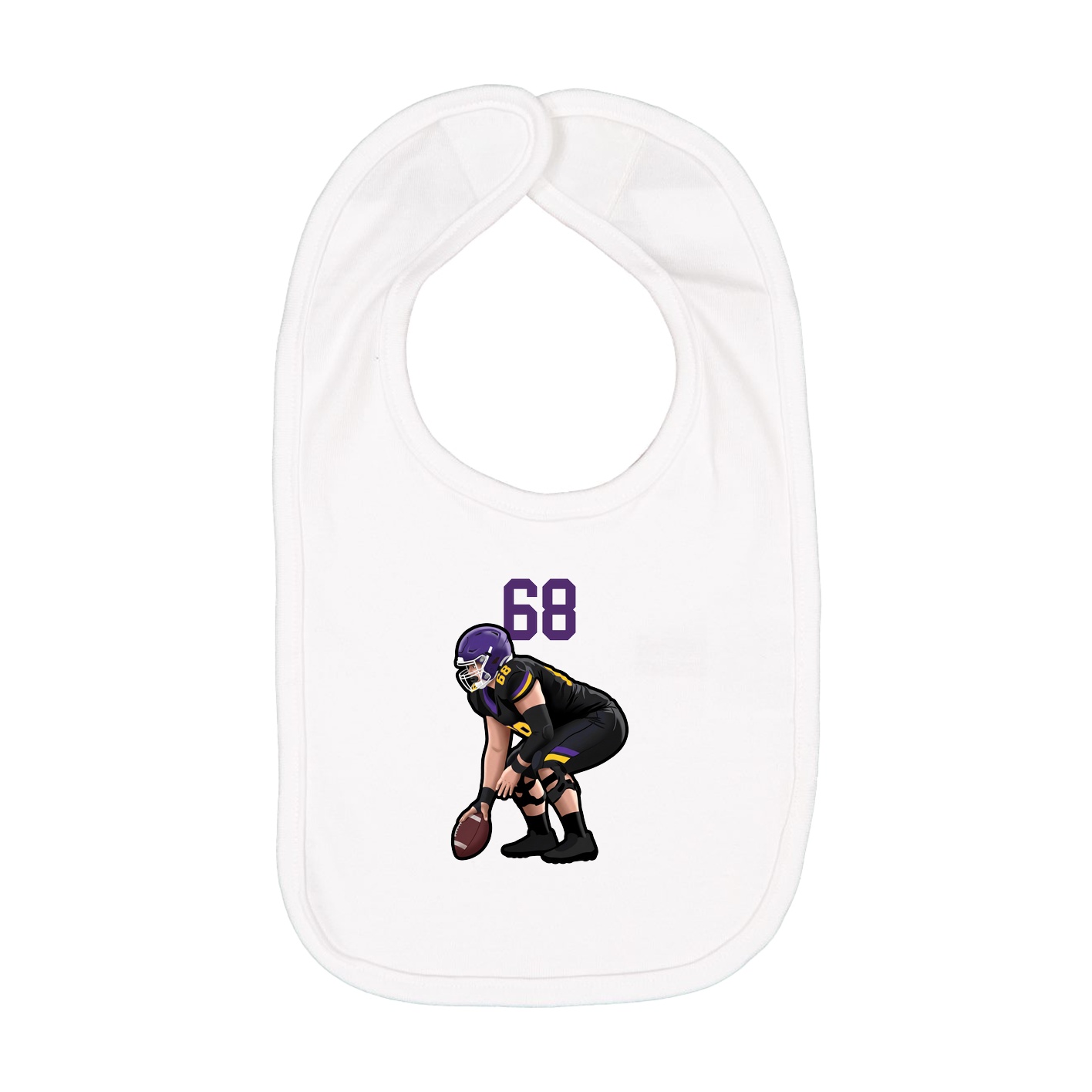 Infant Bib — Number Top in White