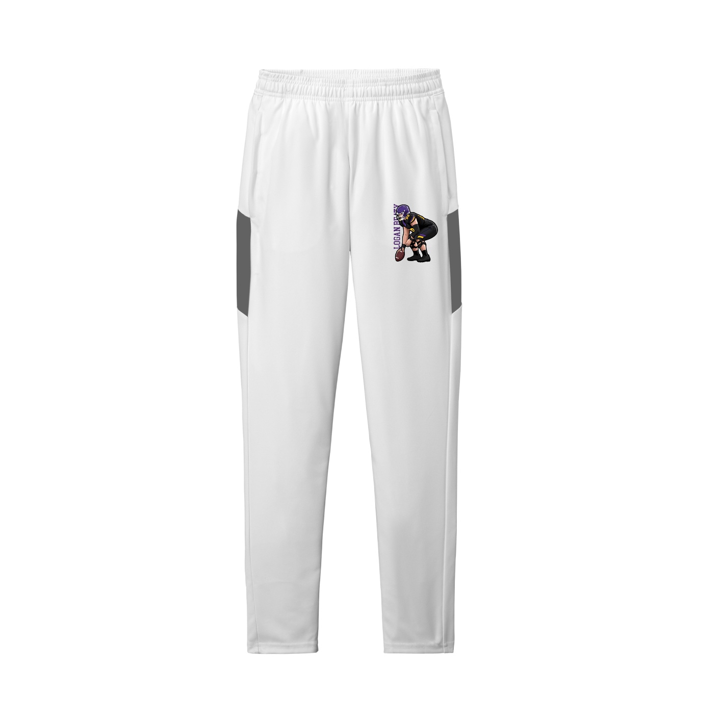 Team Travel Pant — Name Vertical in White/Grey