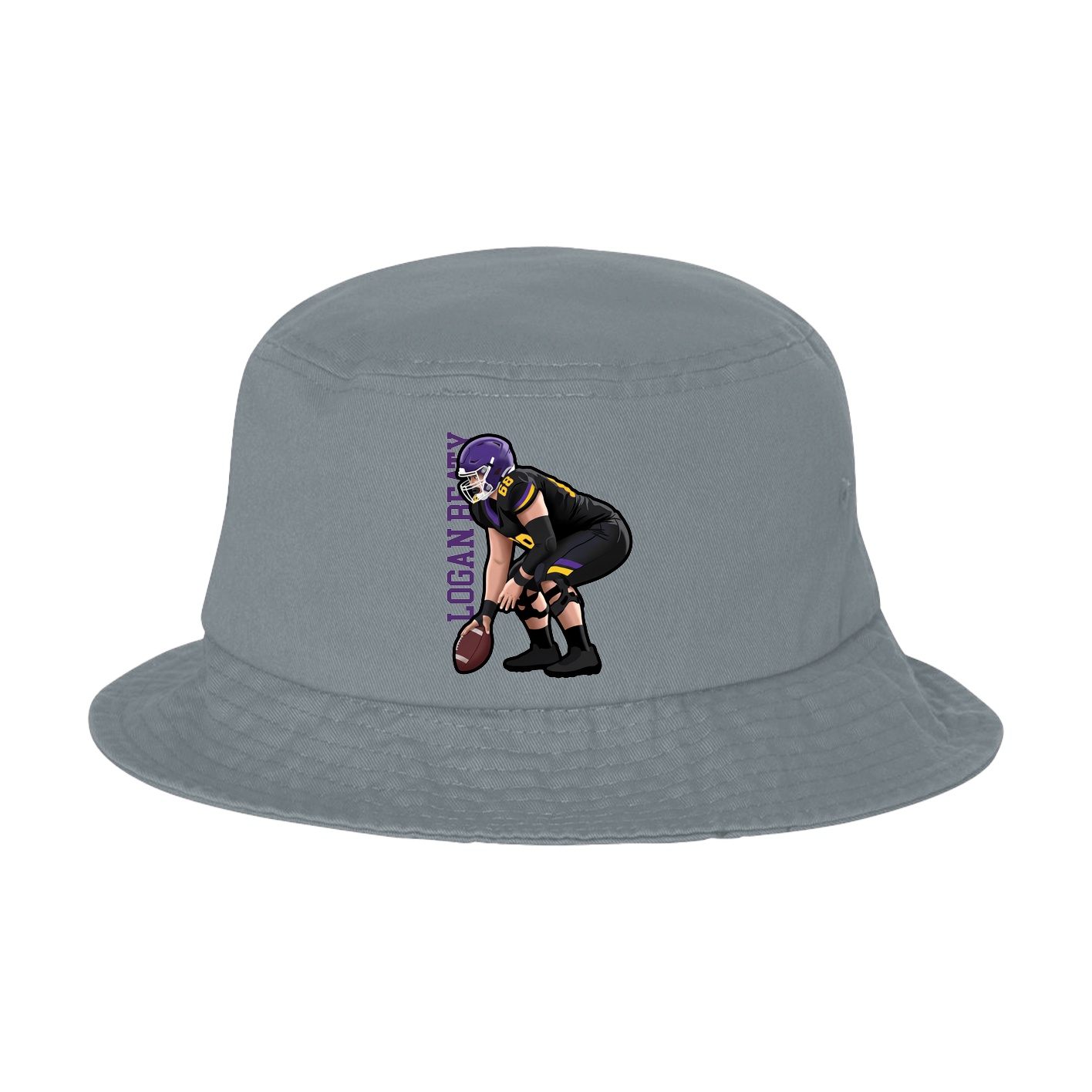 Bucket Cap — Name Vertical in Grey