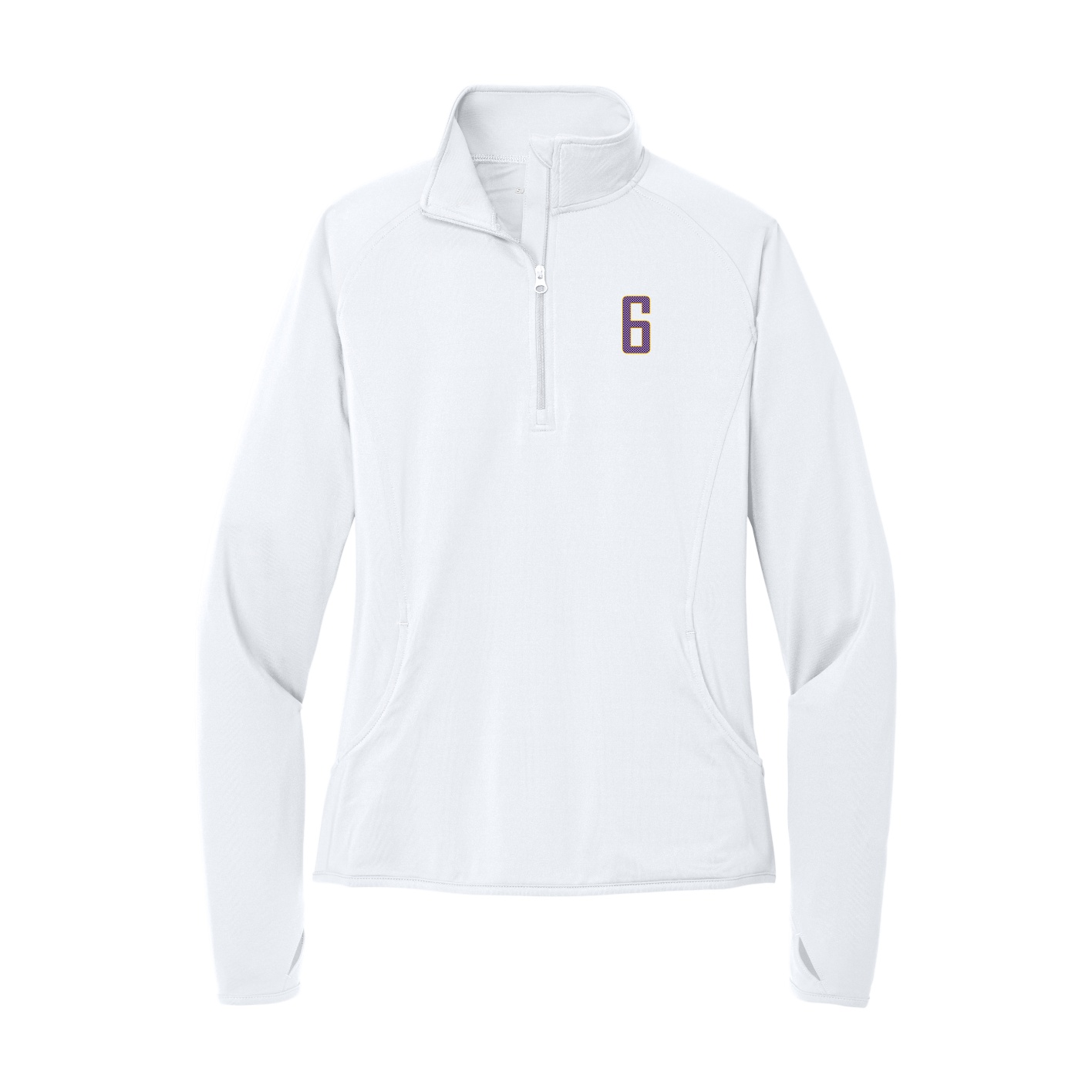 Women's Q-Zip Pullover — Front Shirsy in White