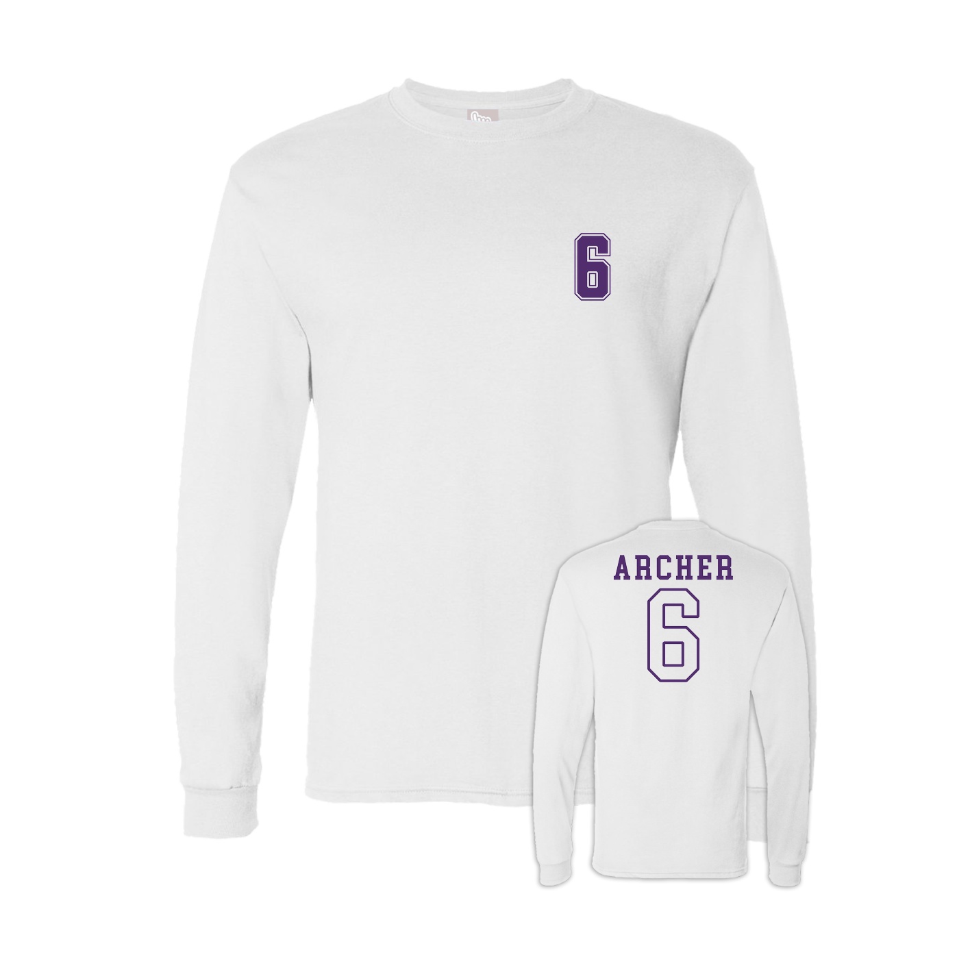 Long Sleeve Tee — Chest Back in White