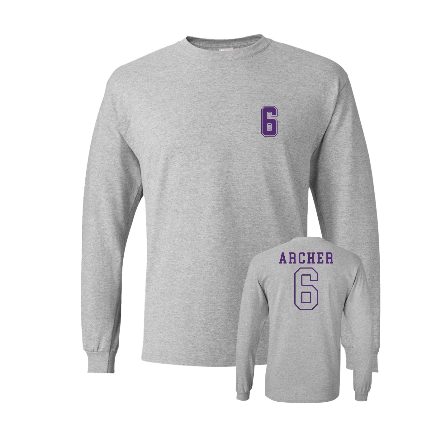 Long Sleeve Tee — Chest Back in Grey