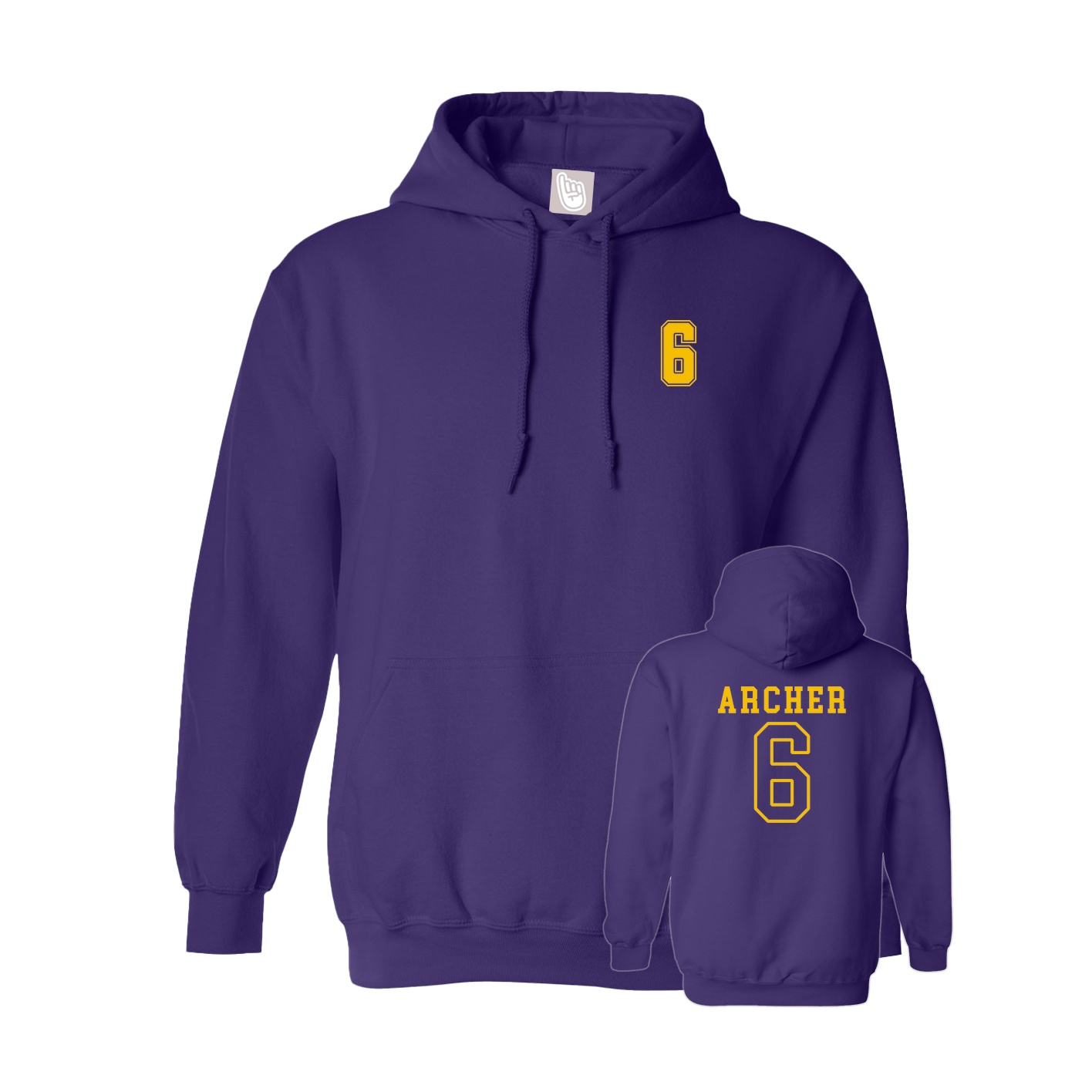 Hoodie — Chest Back in Purple