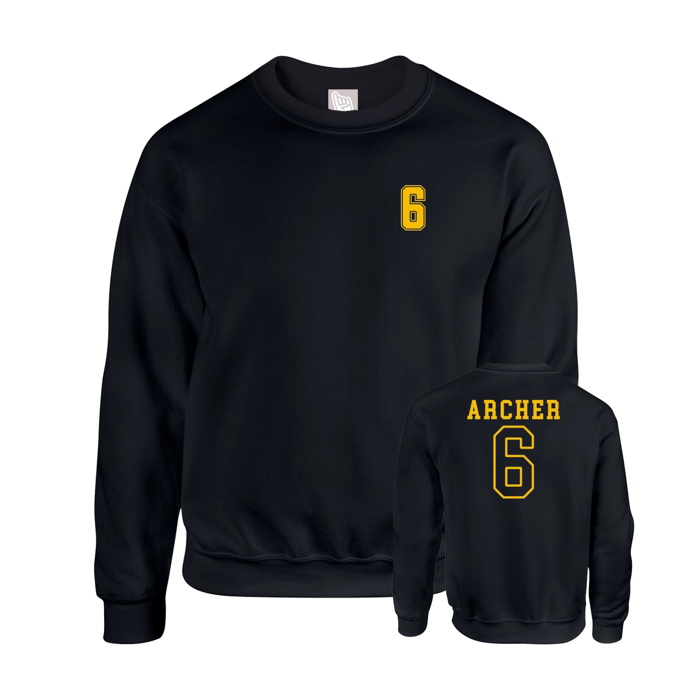 Fleece Crew — Chest Back in Black