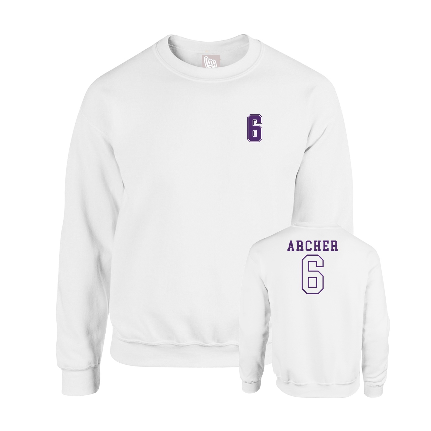 Fleece Crew — Chest Back in White