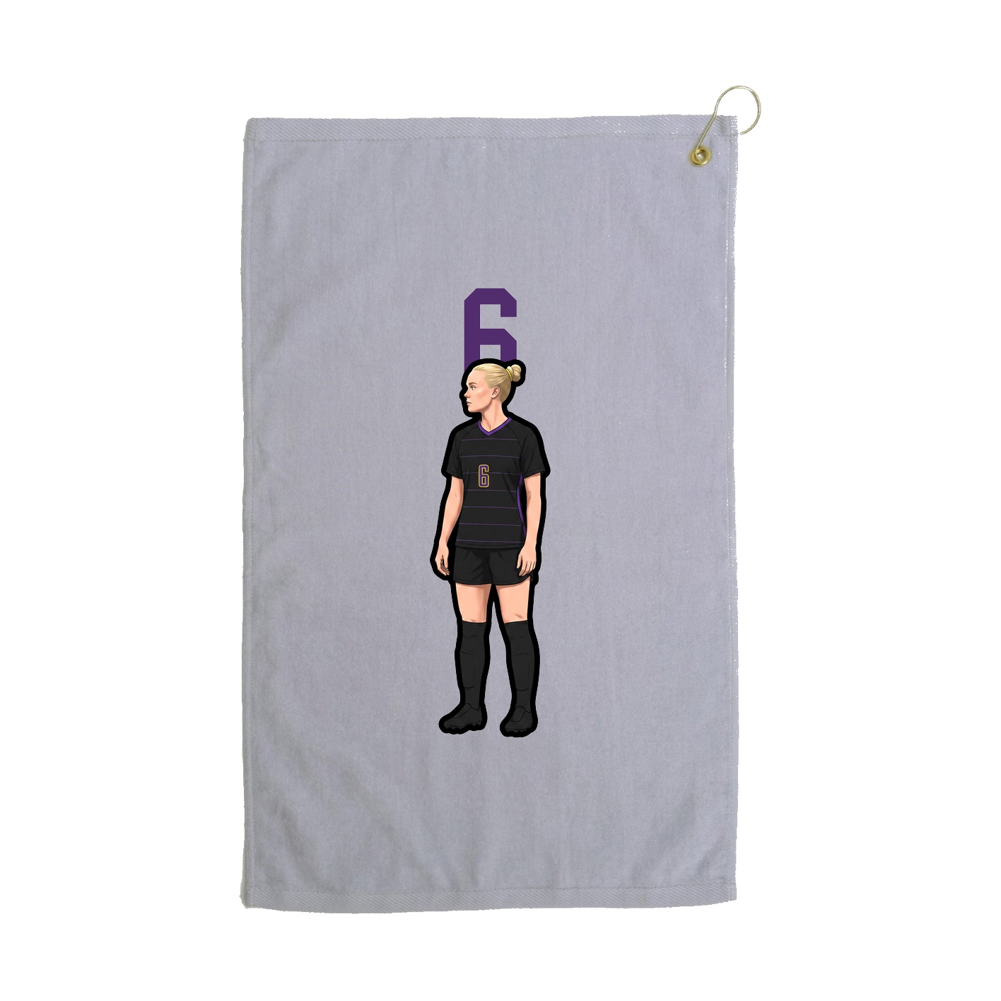 Golf Towel — Number Top in Grey