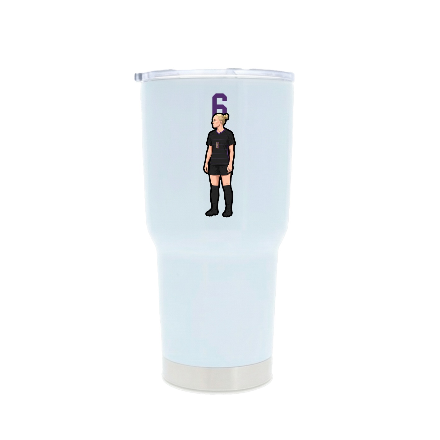 30oz Stainless Steel Tumbler — Number Top in White