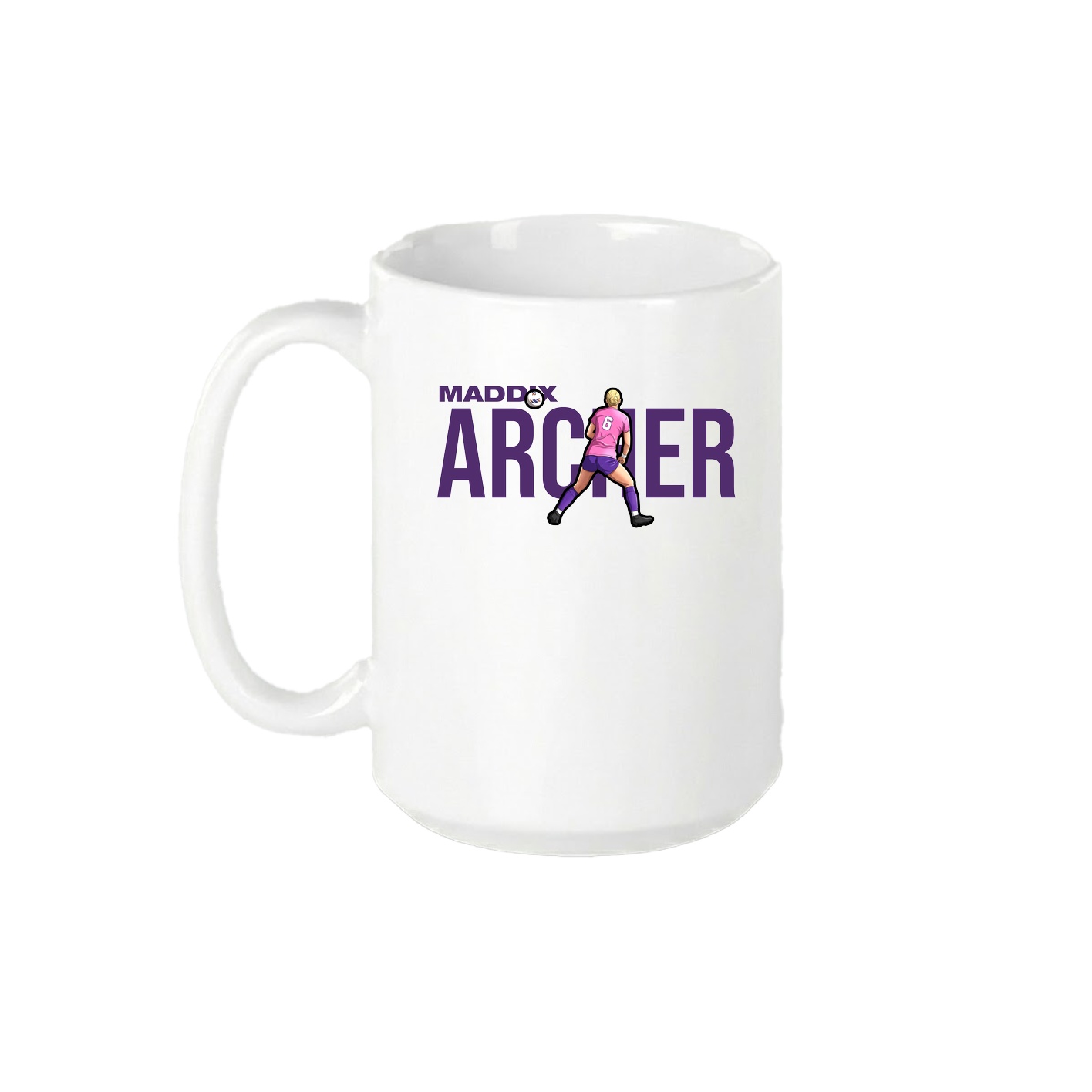 15oz Coffee Mug — Player Name in White