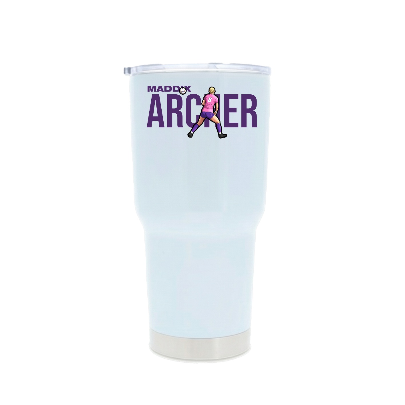 30oz Stainless Steel Tumbler — Player Name in White