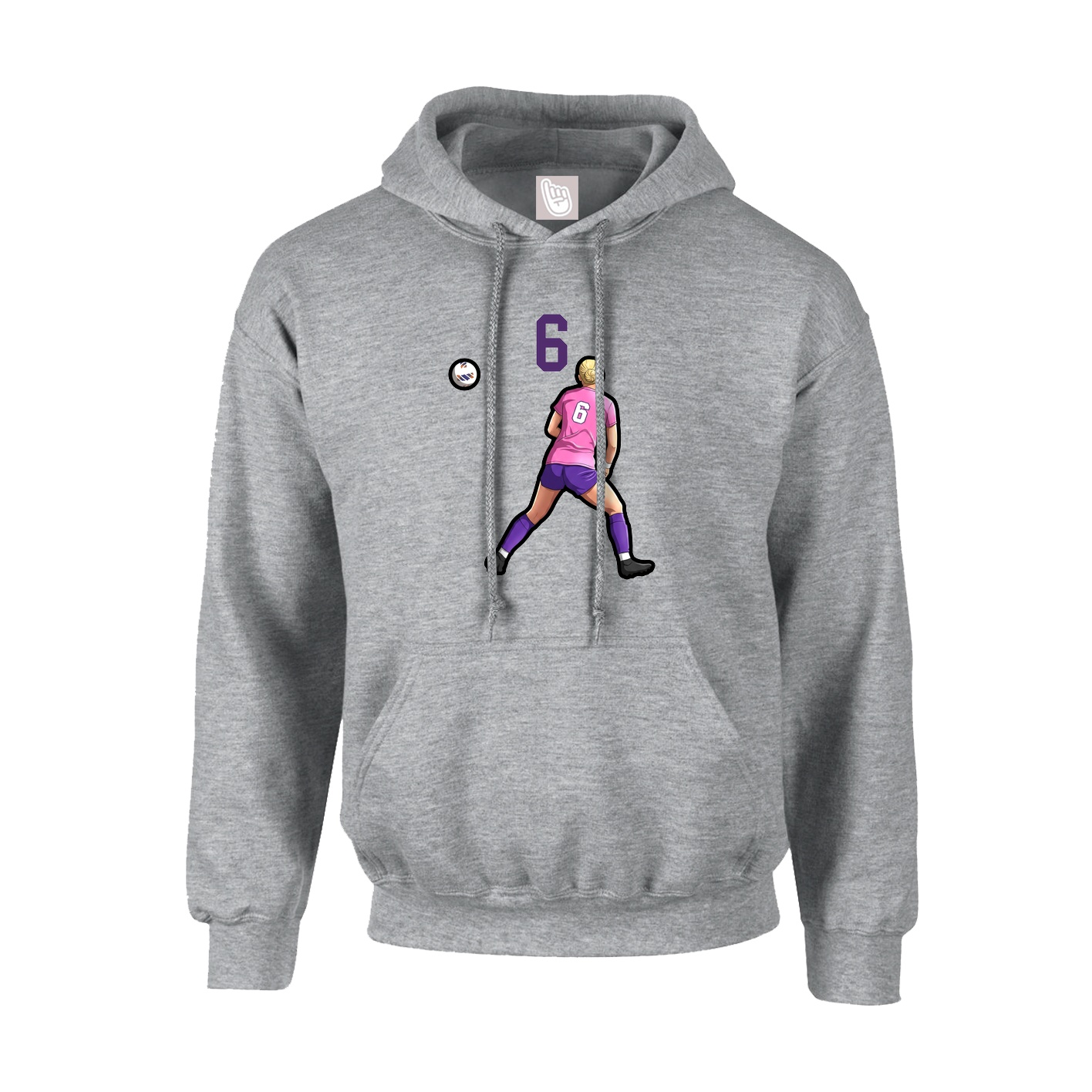 Youth Hoodie — Number Top in Grey