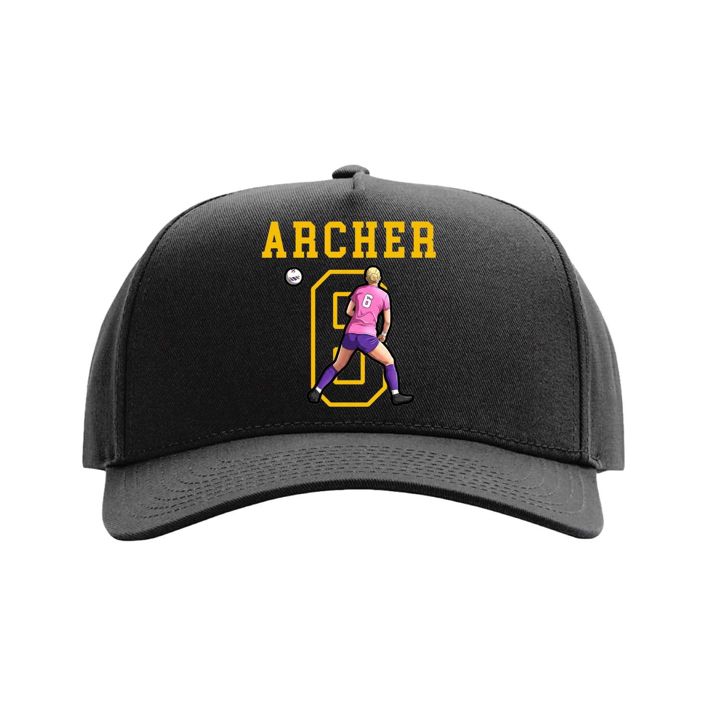 Full Fabric Five-Panel Champ Cap — Shirsey in Black