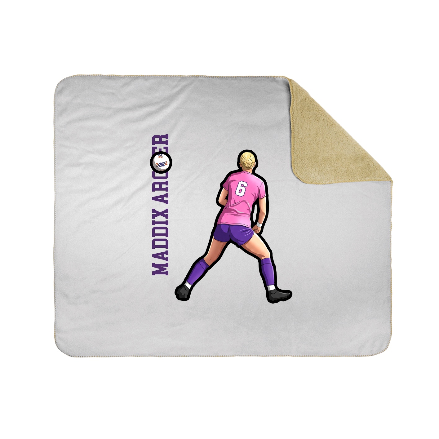 Throw Blanket — Name Vertical in White