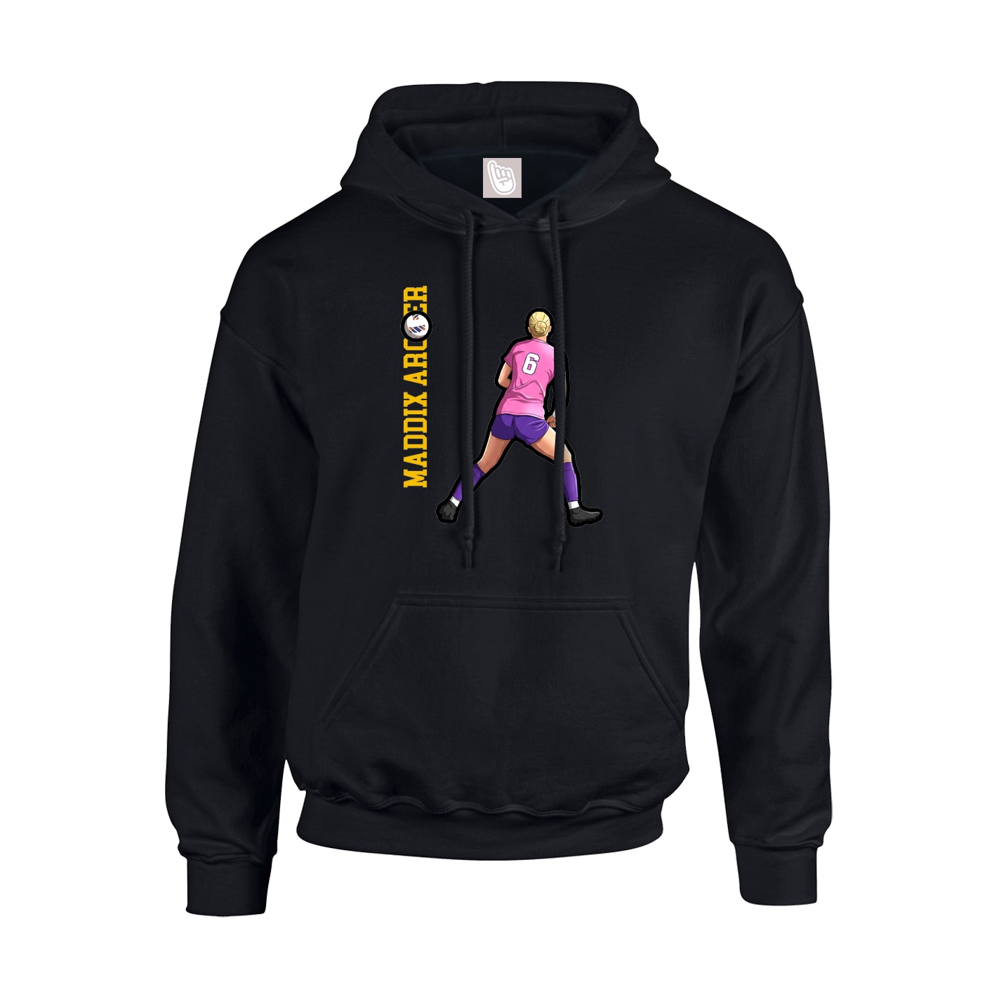 Hoodie — Name Vertical in Black