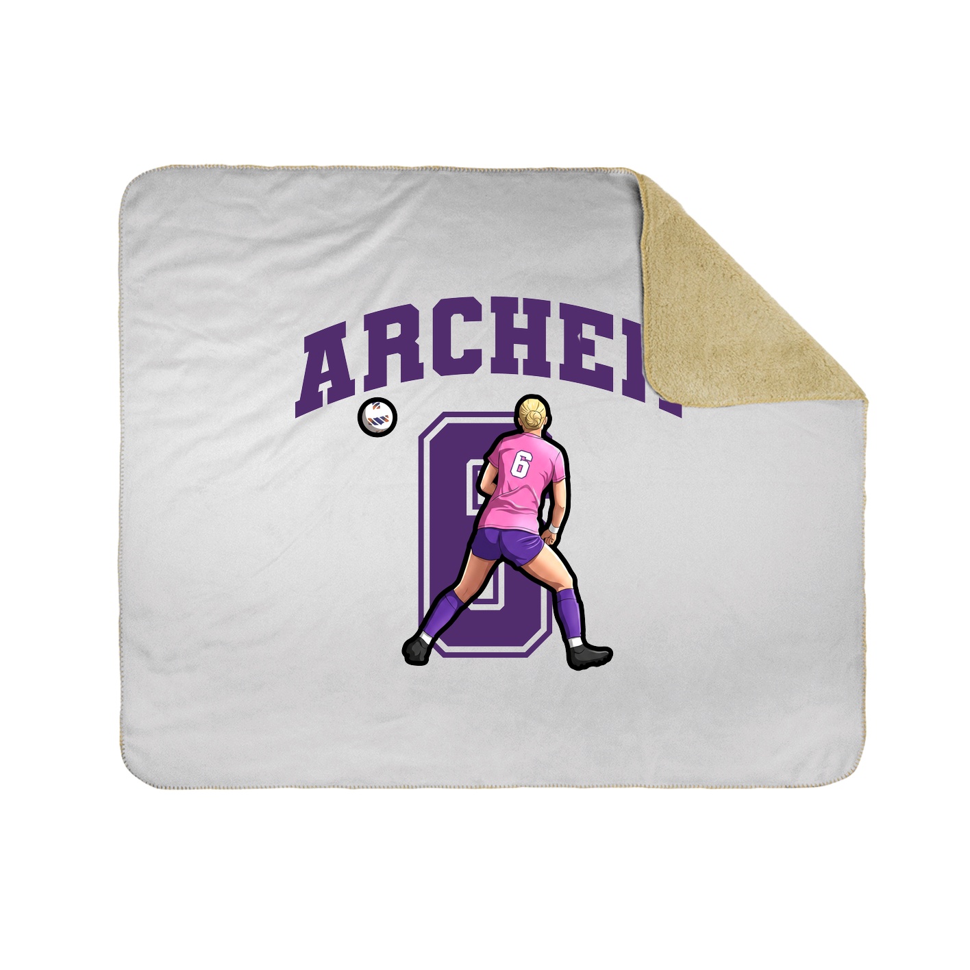 Throw Blanket — Number in White