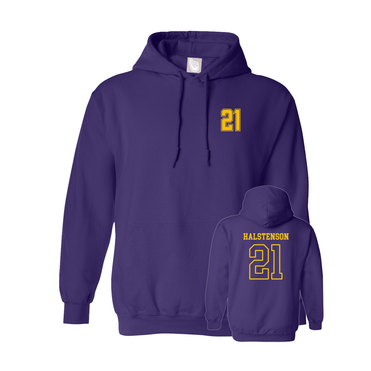 Hoodie — Chest Back in Purple