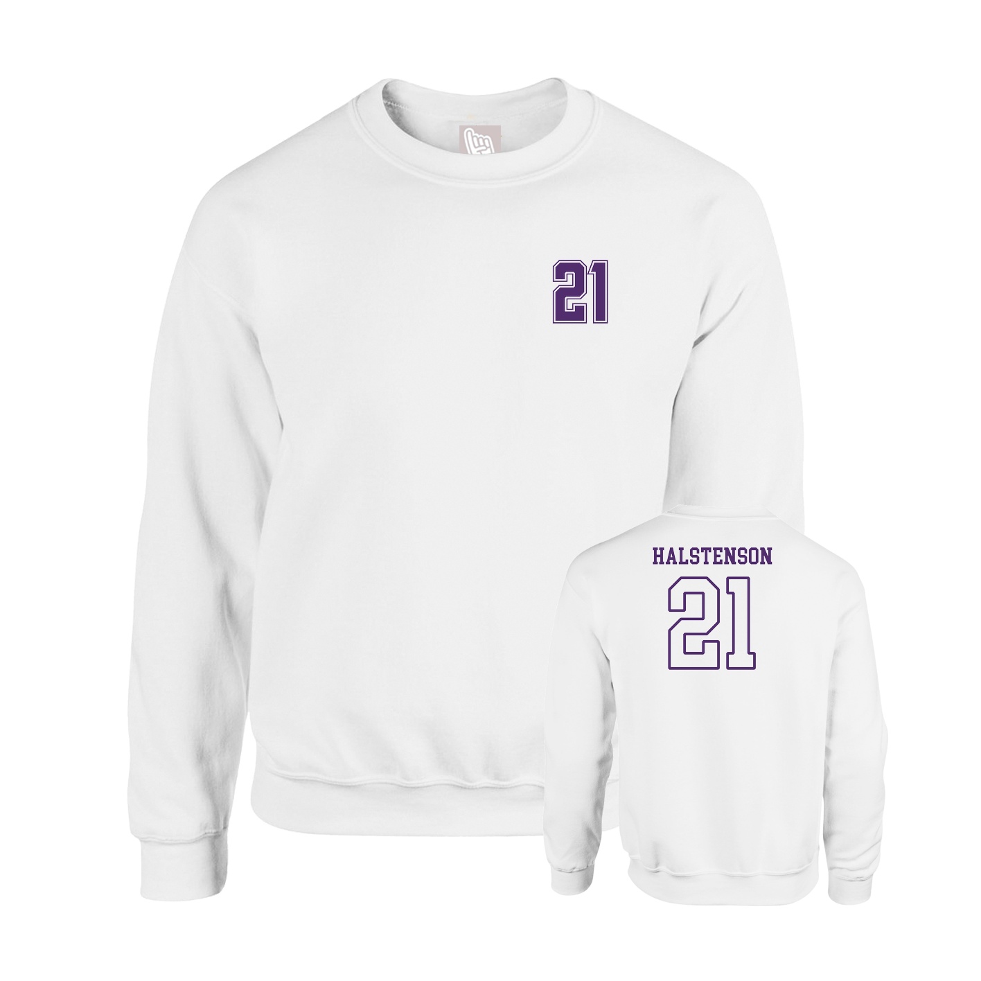 Fleece Crew — Chest Back in White