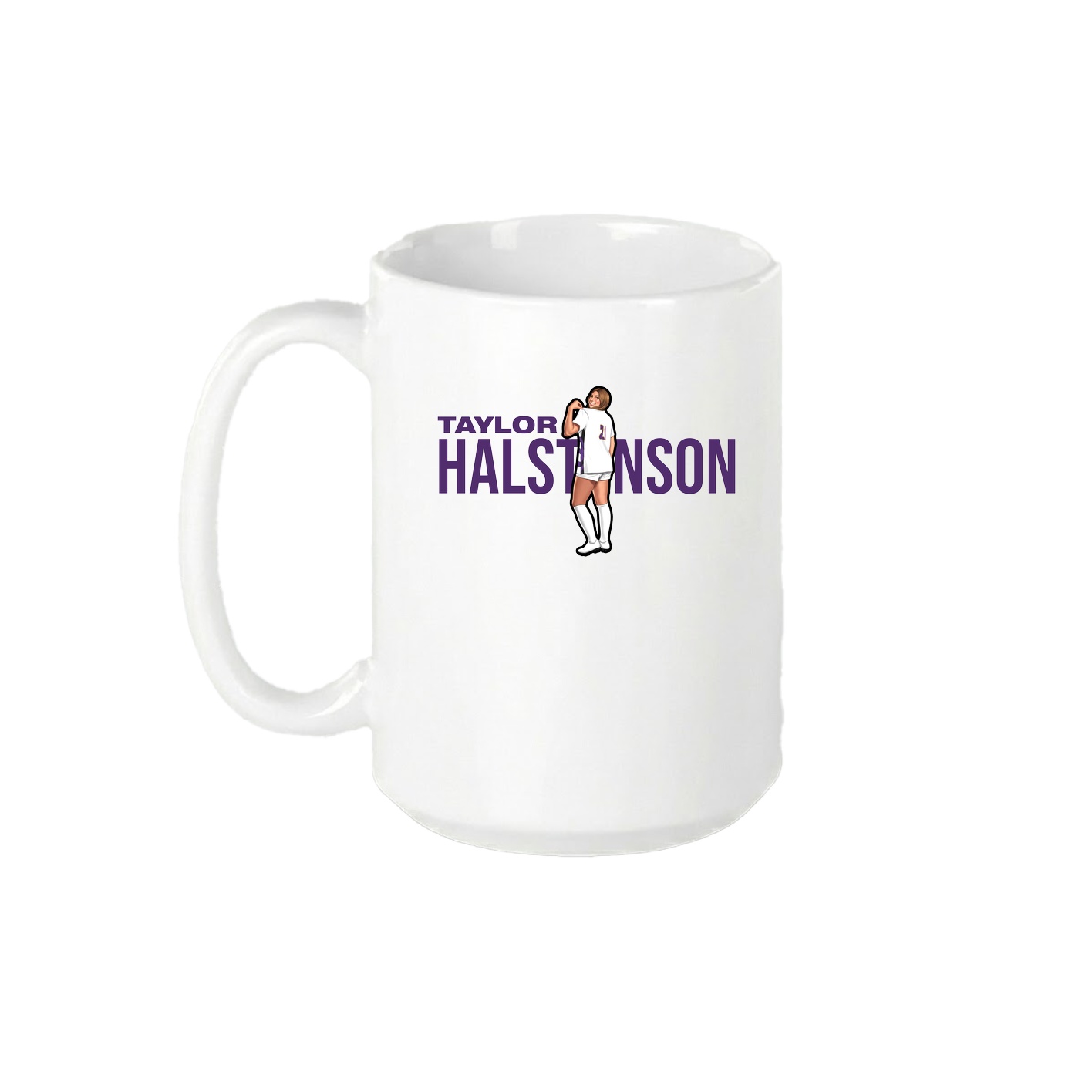 15oz Coffee Mug — Player Name in White