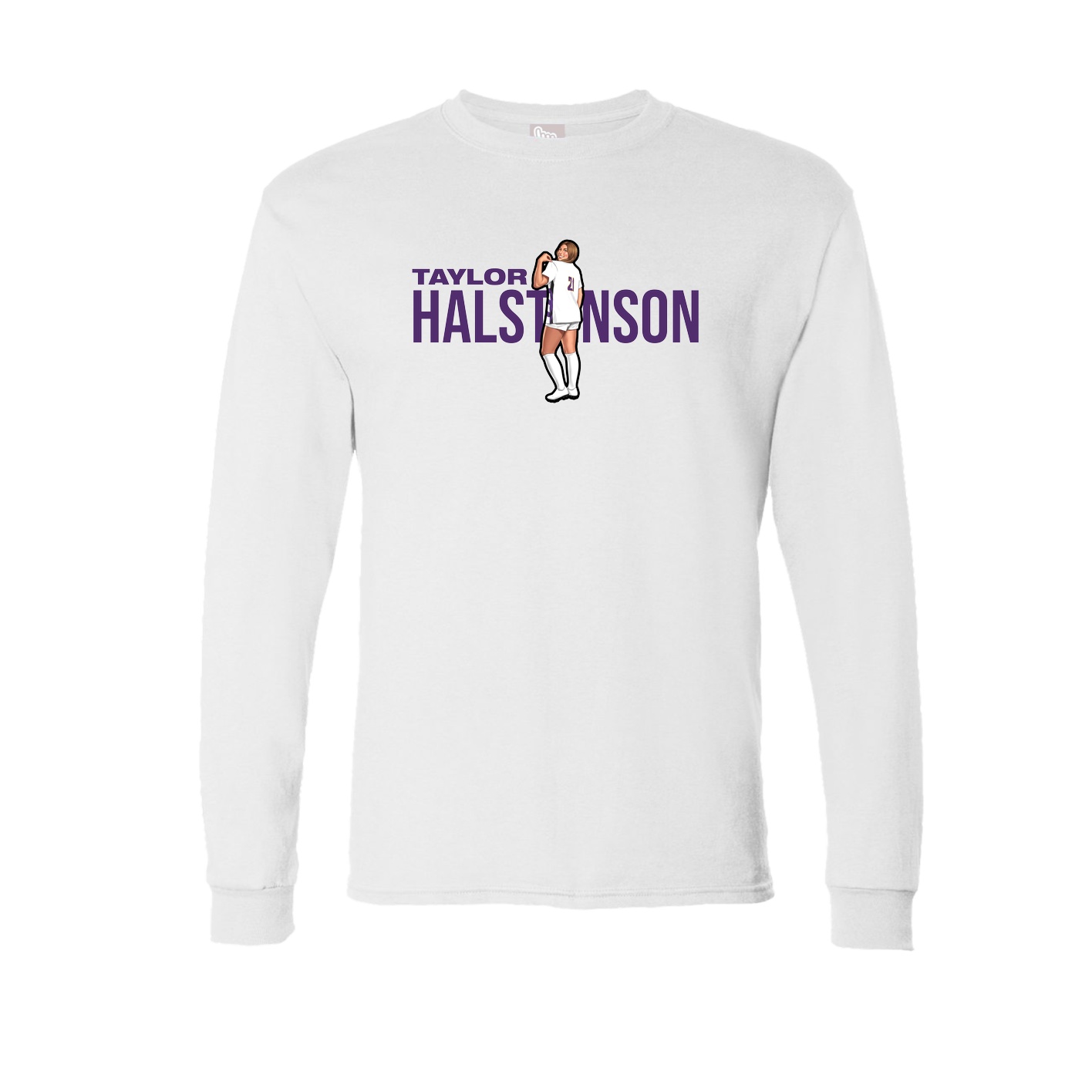 Long Sleeve Tee — Player Name in White