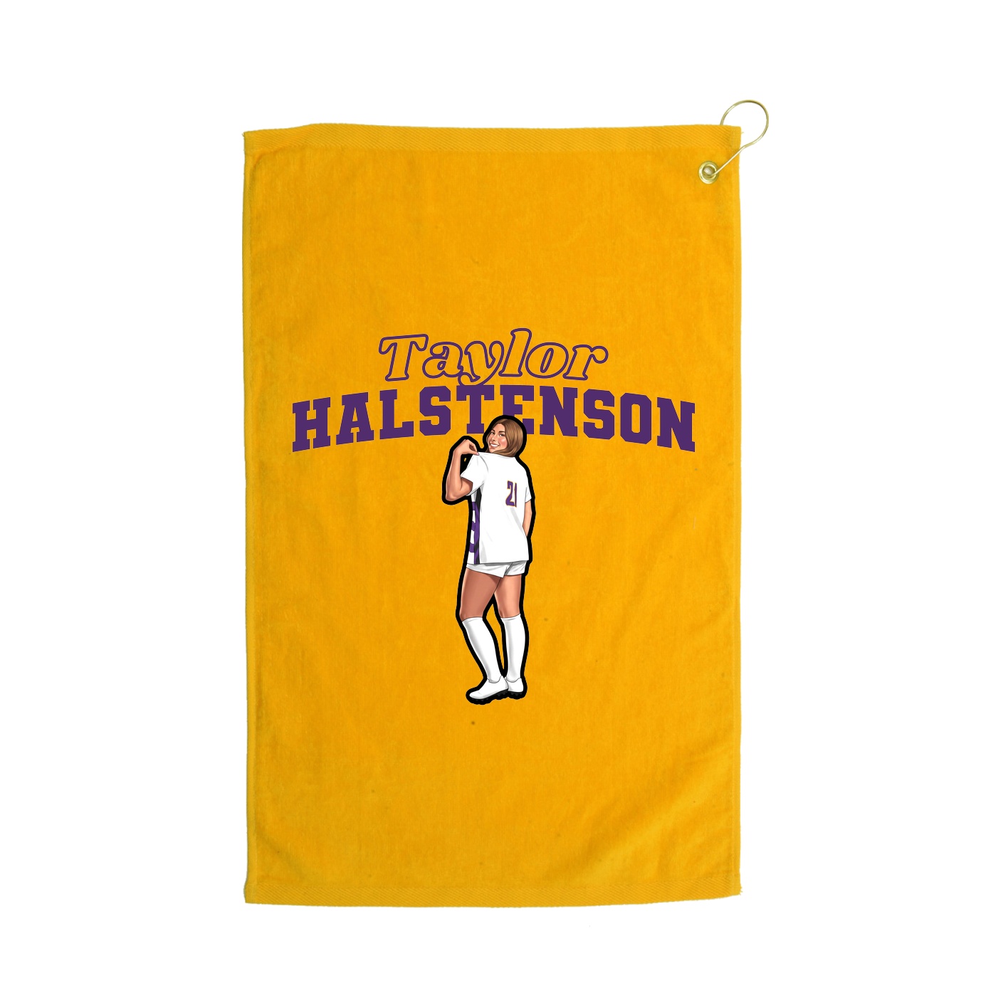 Golf Towel — Name Arch in Gold