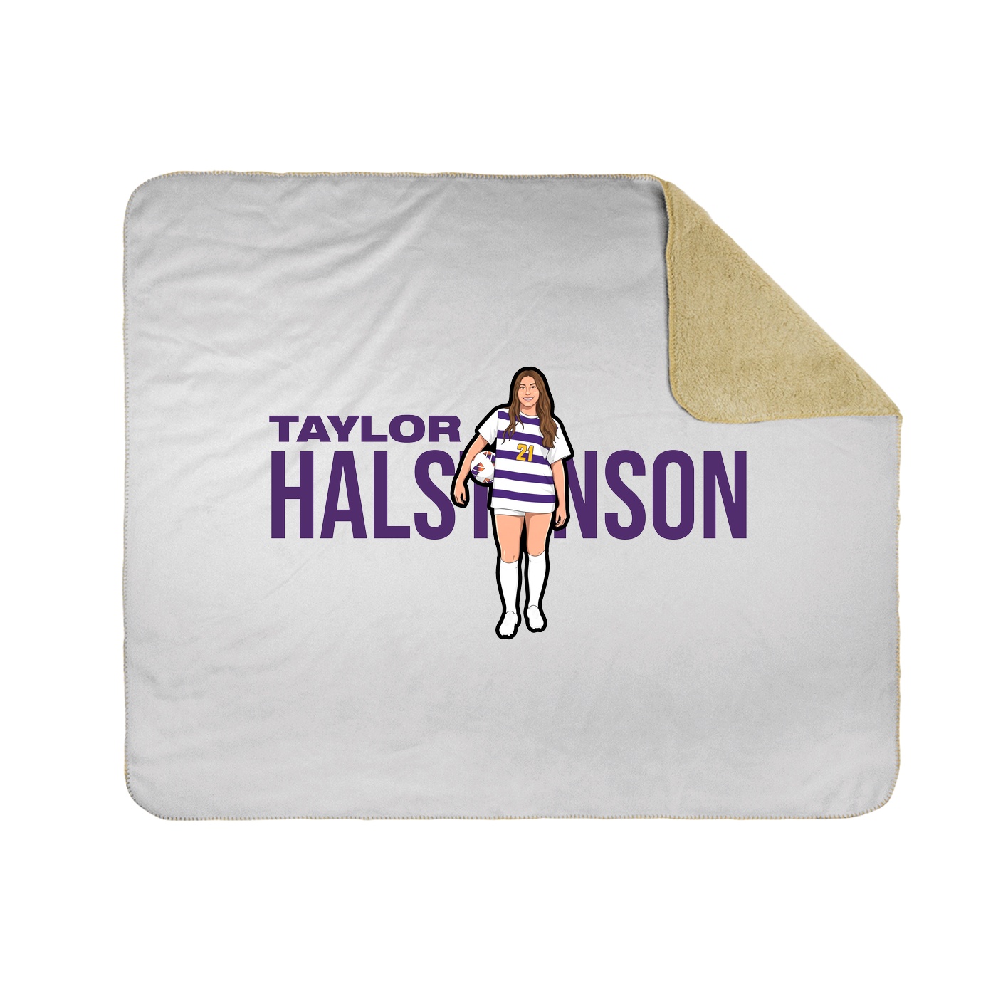 Throw Blanket — Player Name in White