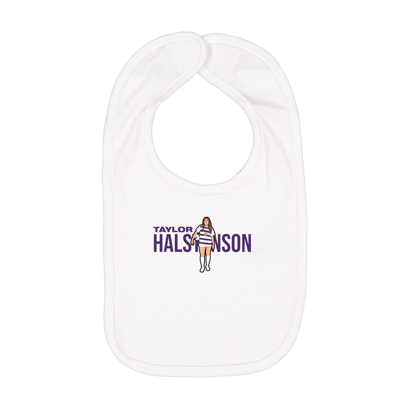 Infant Bib — Player Name in White