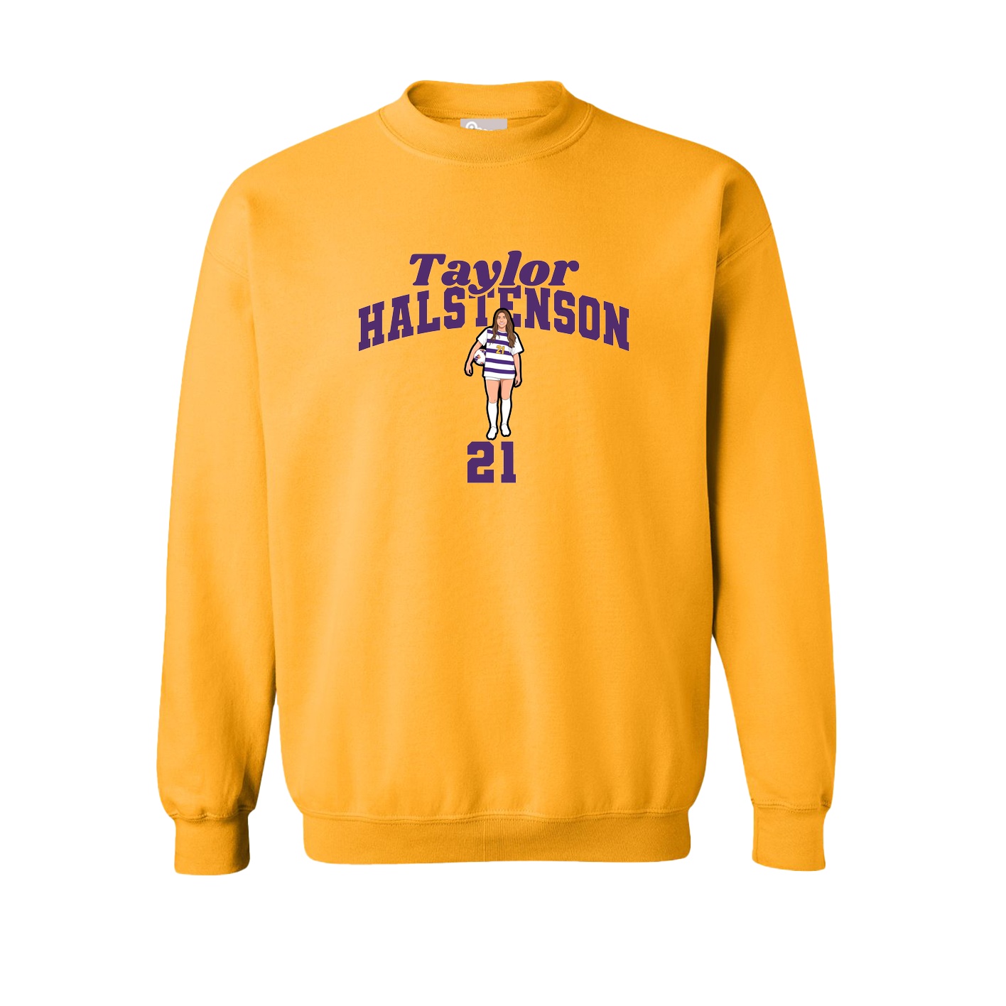 Fleece Crew — Signature Arch in Gold