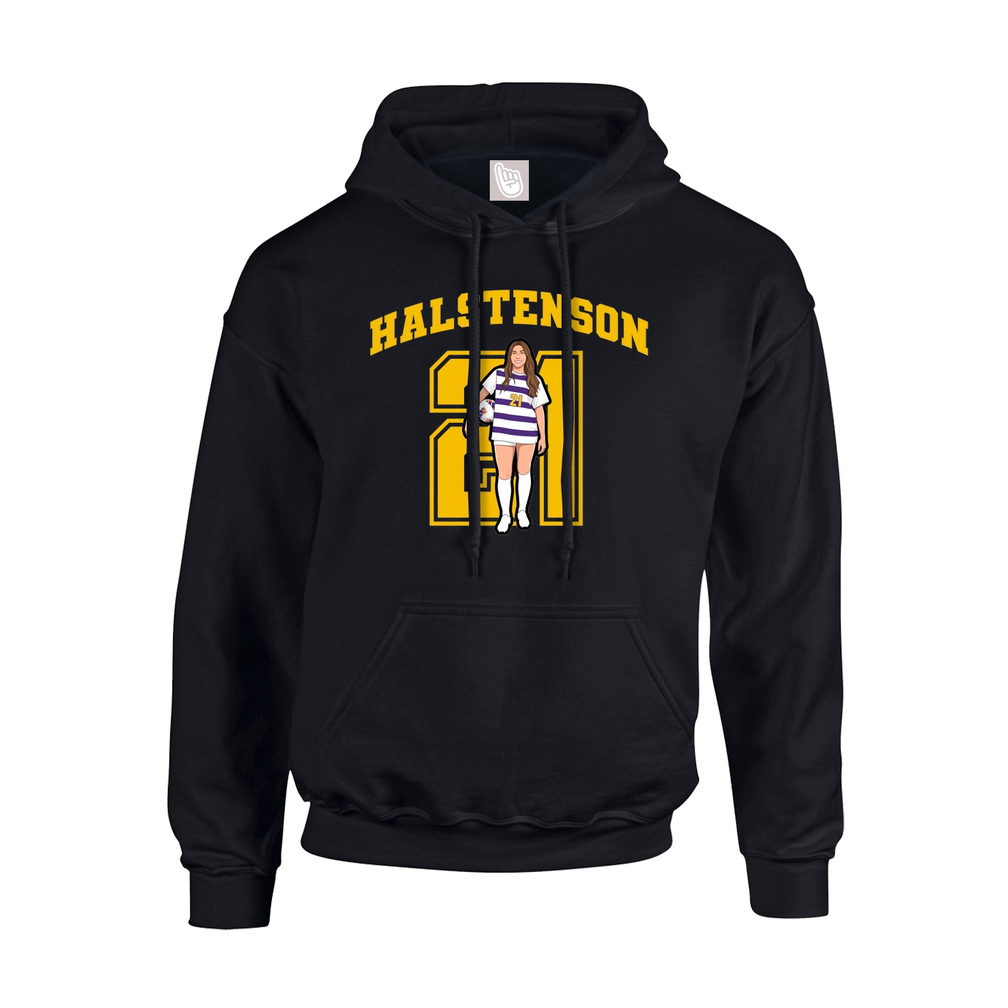 Hoodie — Number in Black