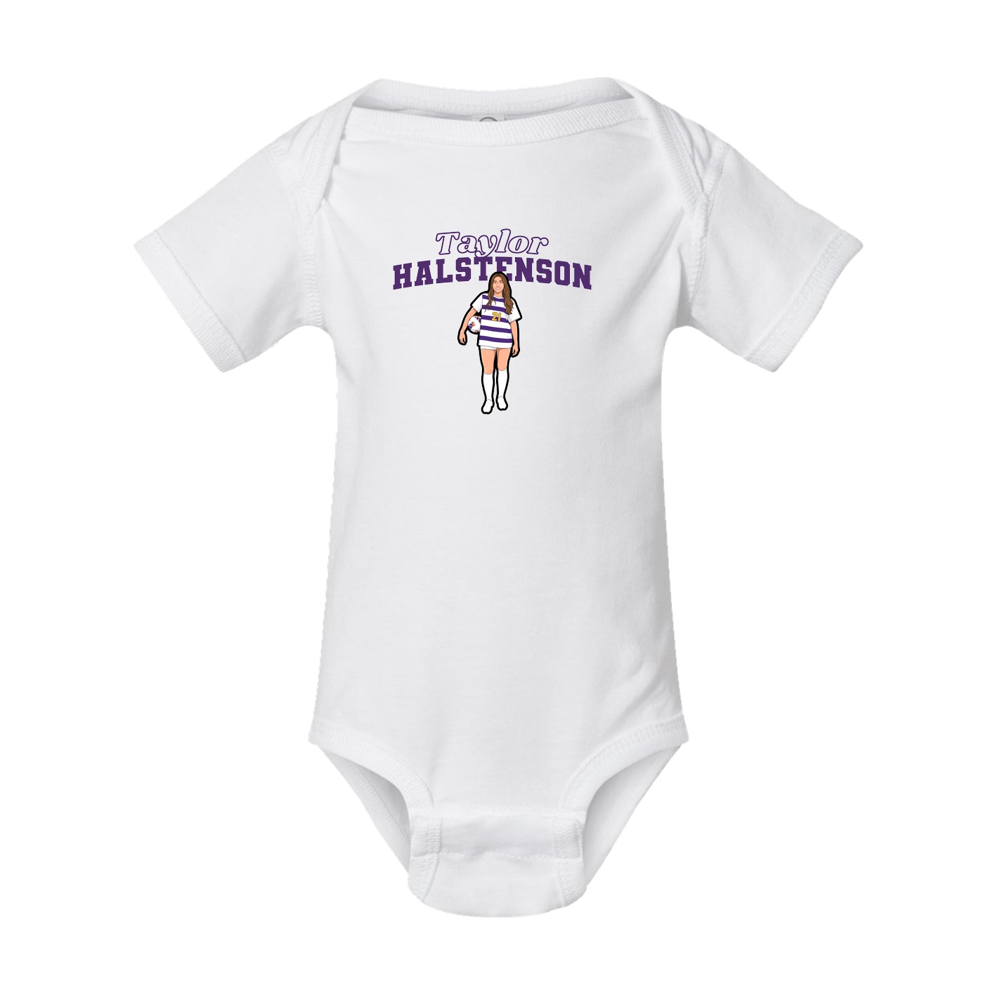 Baby Onesie — Name Arch in White