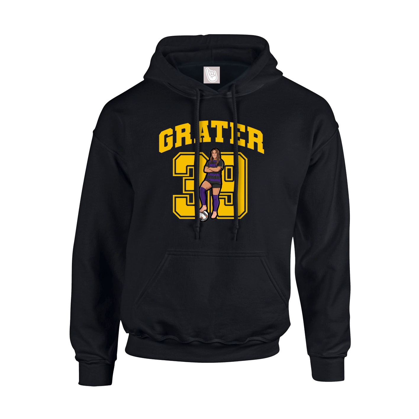 Hoodie — Number in Black