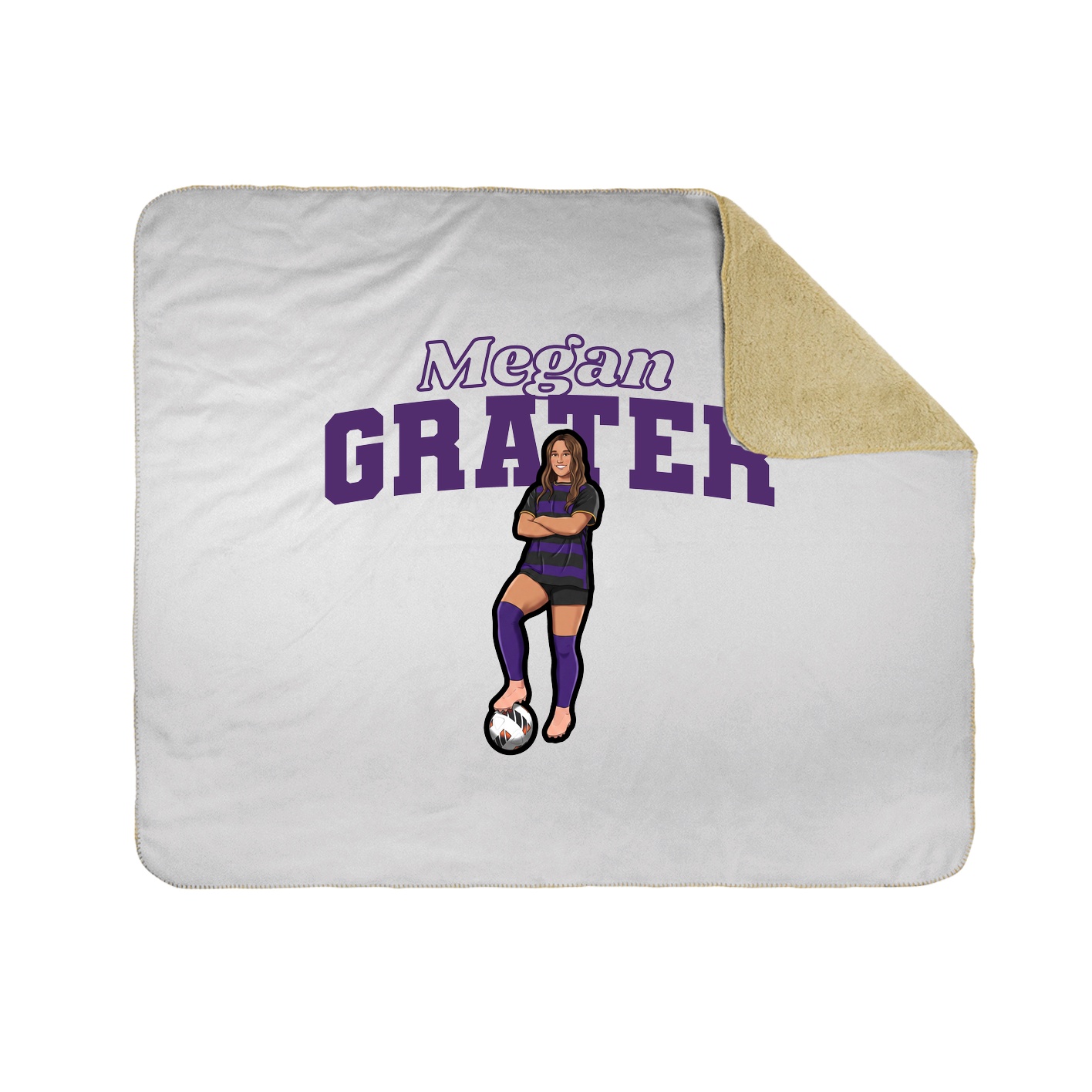 Throw Blanket — Name Arch in White
