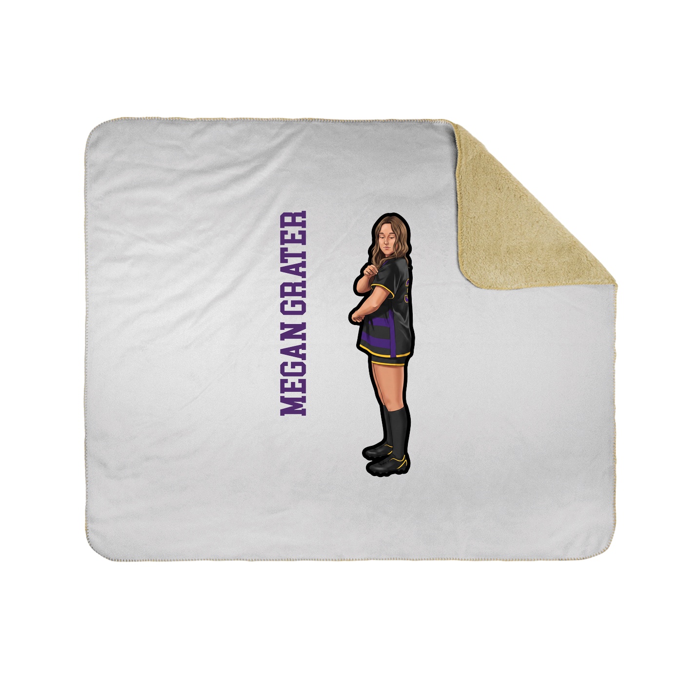 Throw Blanket — Name Vertical in White