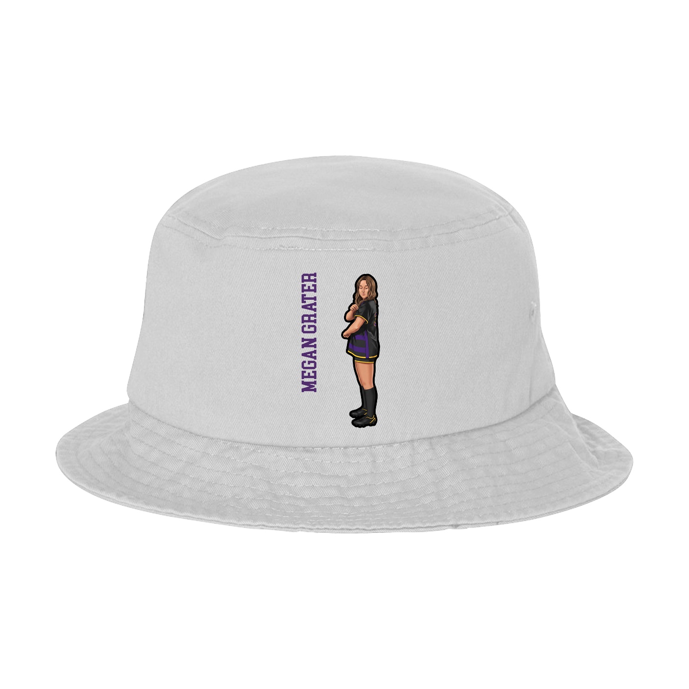 Bucket Cap — Name Vertical in White