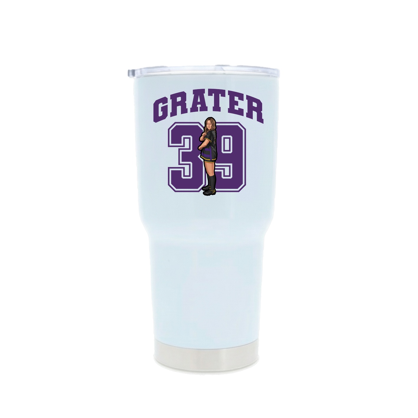 30oz Stainless Steel Tumbler — Number in White