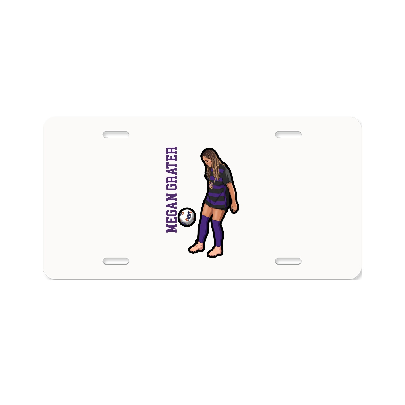 License Plate — Name Vertical in Classic