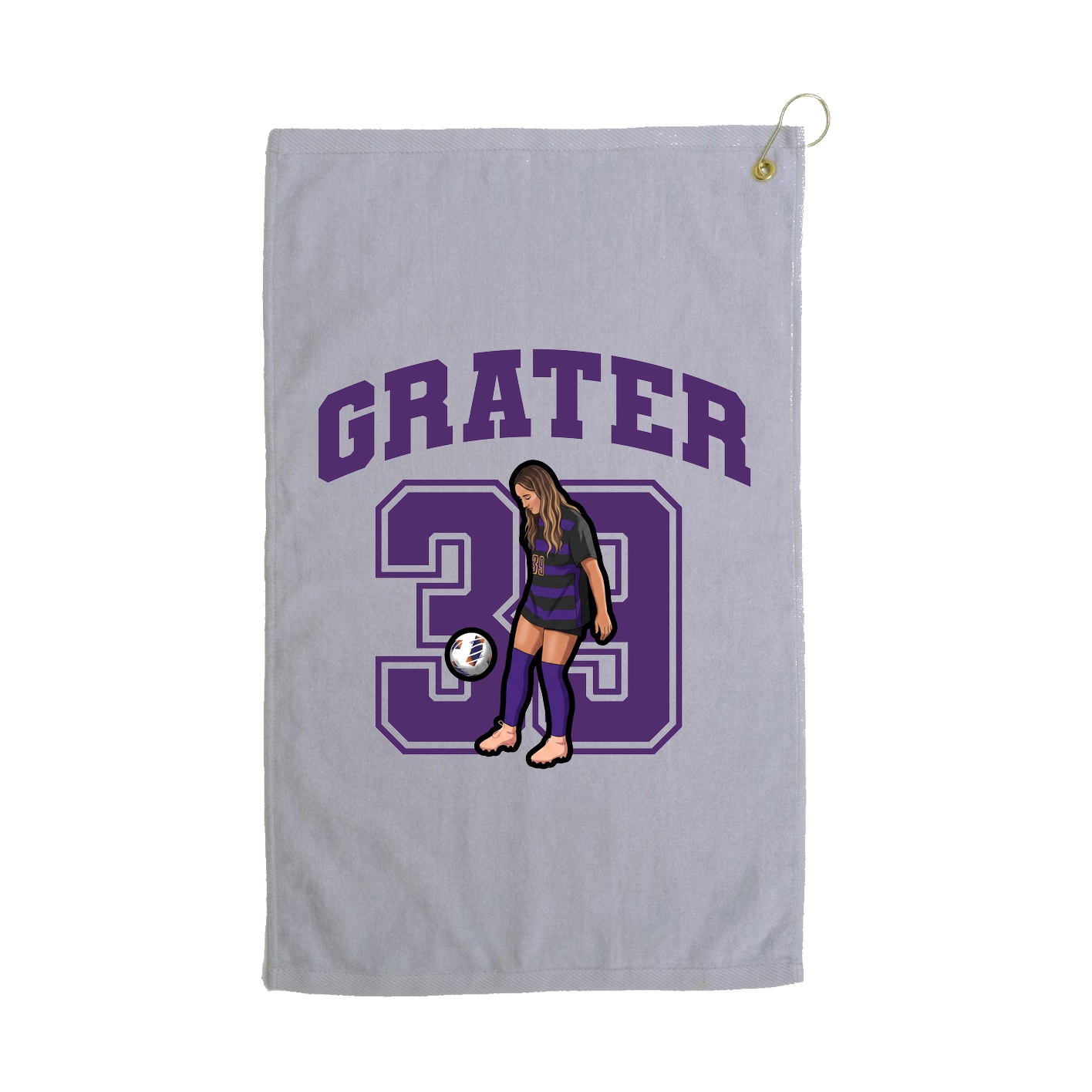 Golf Towel — Number in Grey