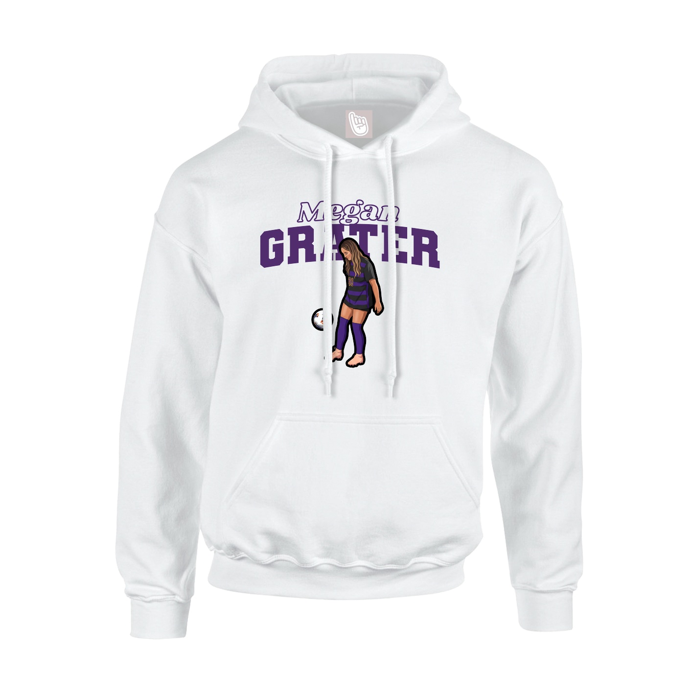 Youth Hoodie — Name Arch in White