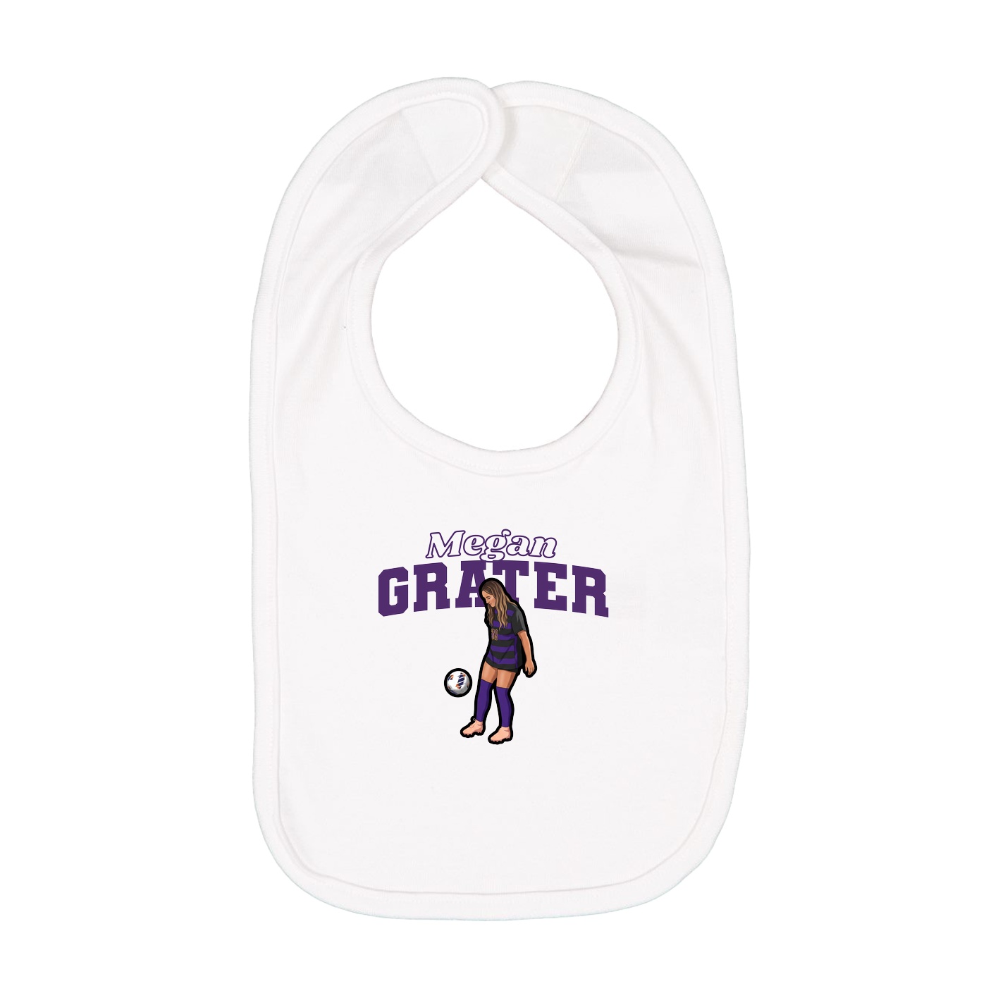 Infant Bib — Name Arch in White
