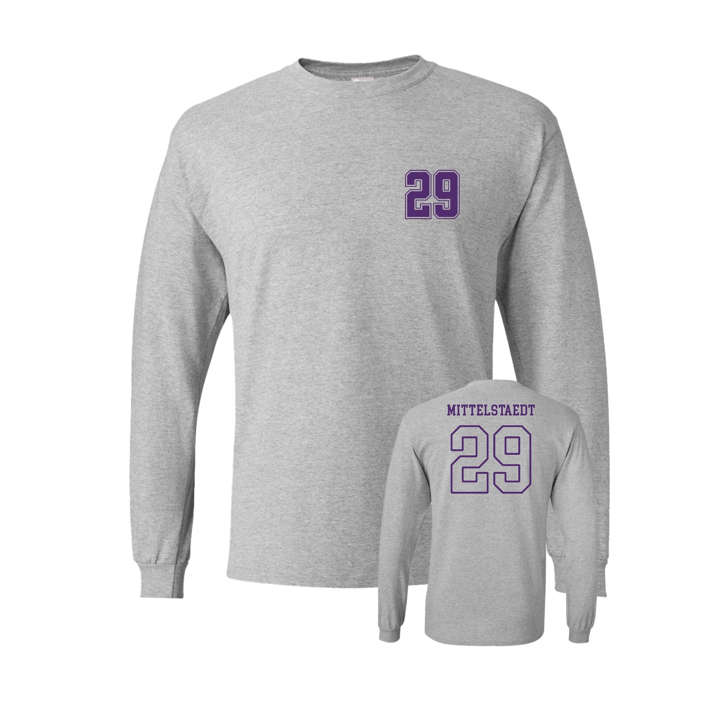 Long Sleeve Tee — Chest Back in Grey