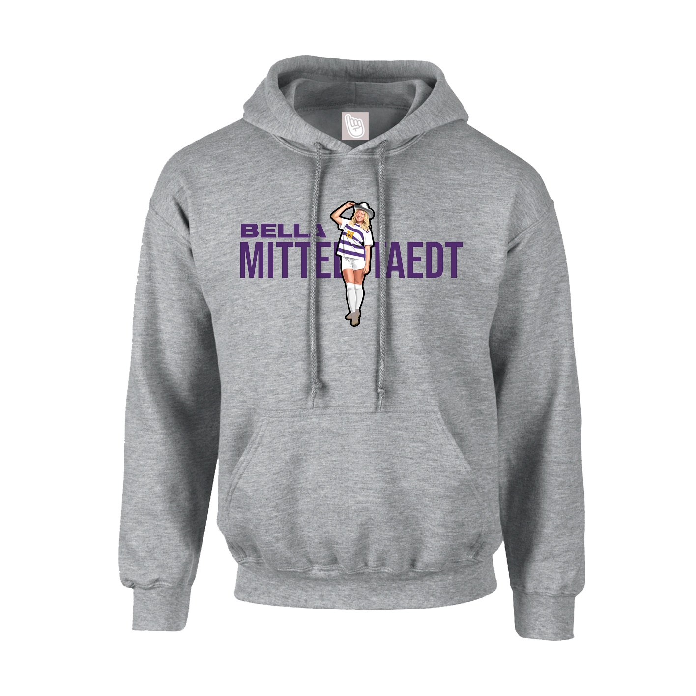 Youth Hoodie — Player Name in Grey