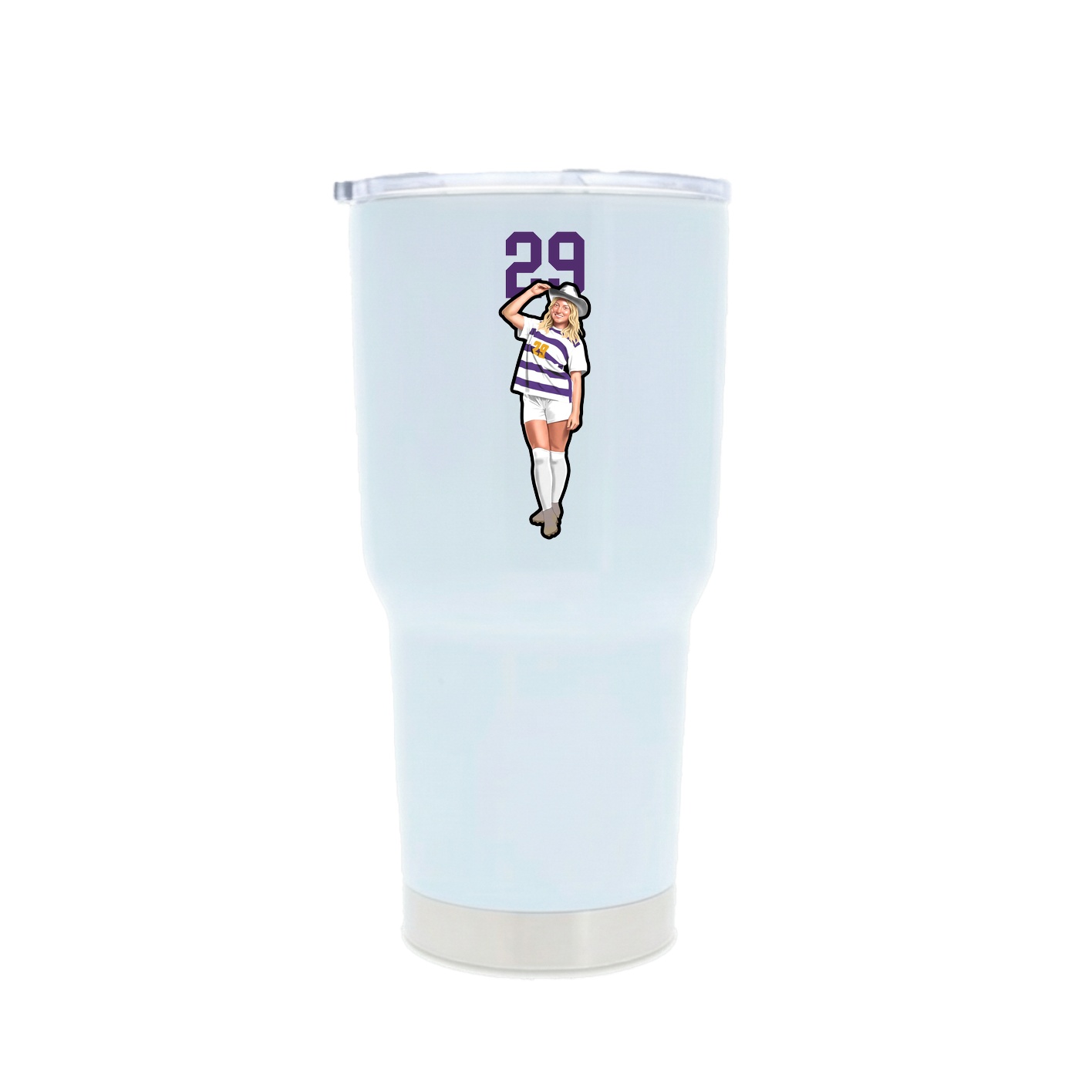 30oz Stainless Steel Tumbler — Number Top in White
