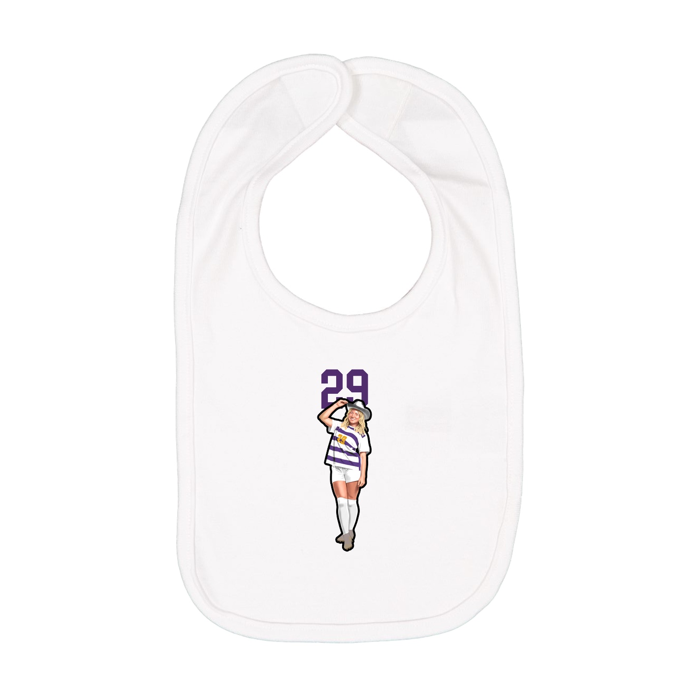 Infant Bib — Number Top in White