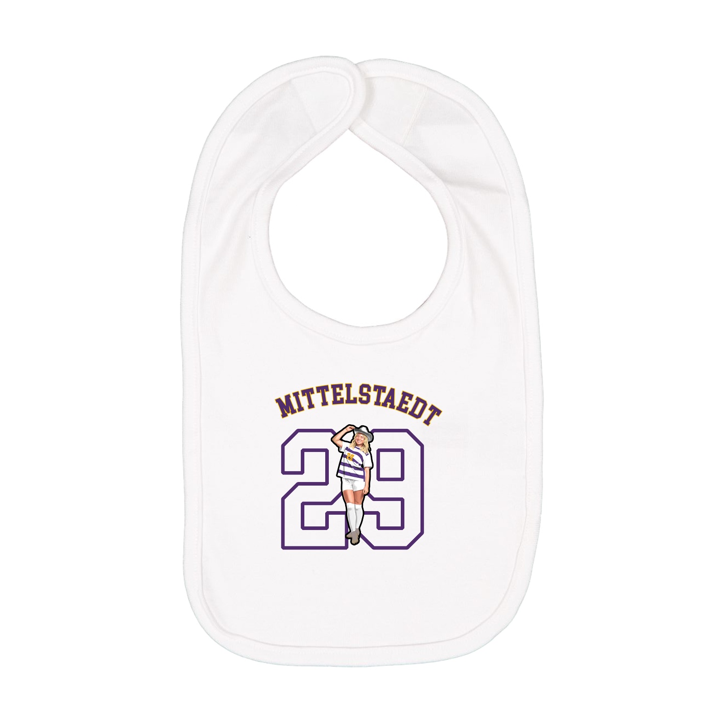 Infant Bib — Shirsey Arch in White